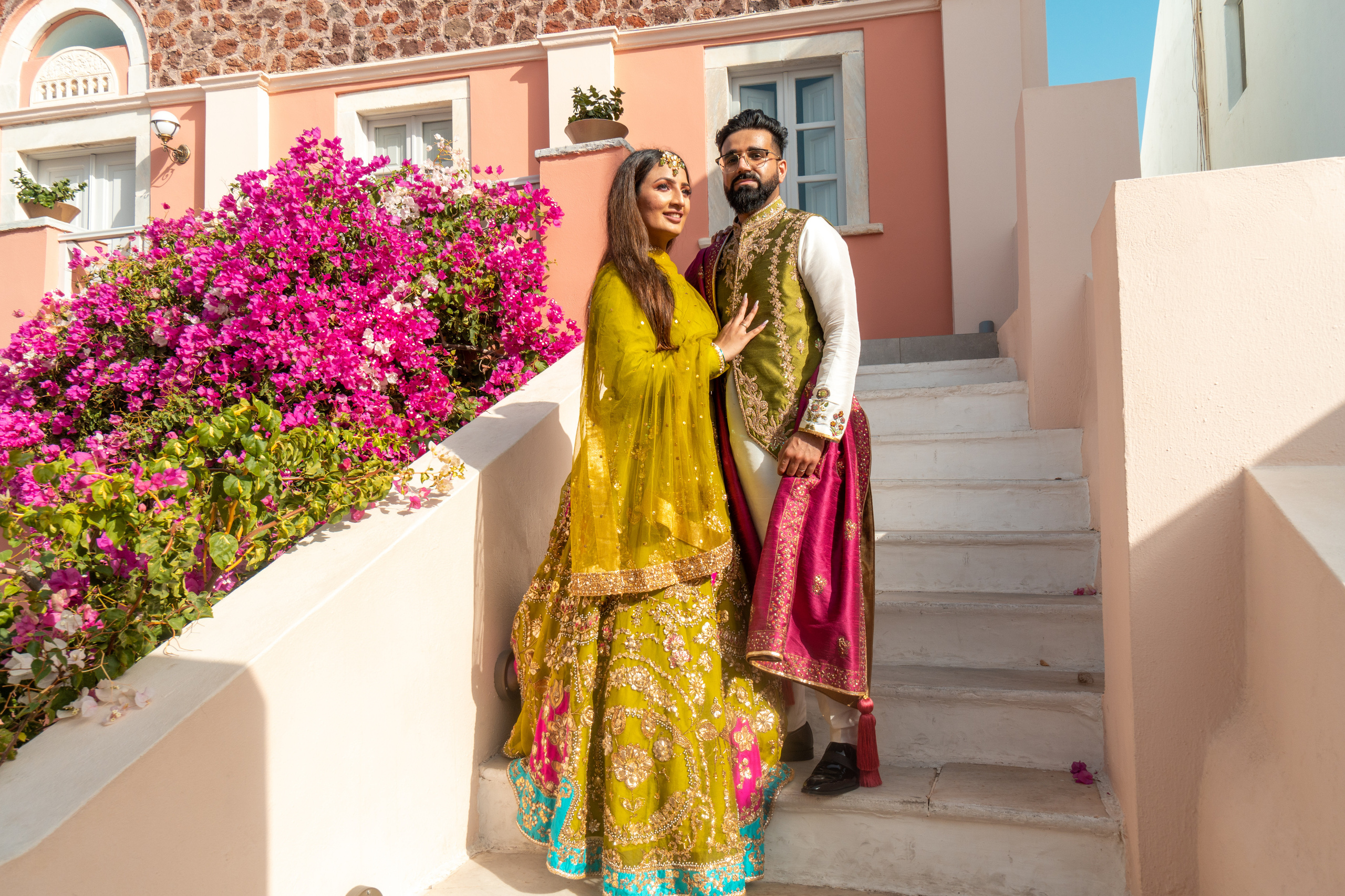 Wedding photographer in Santorini. Photographer in Santorini SokoLOVE Alex| Flying Dress Santorini