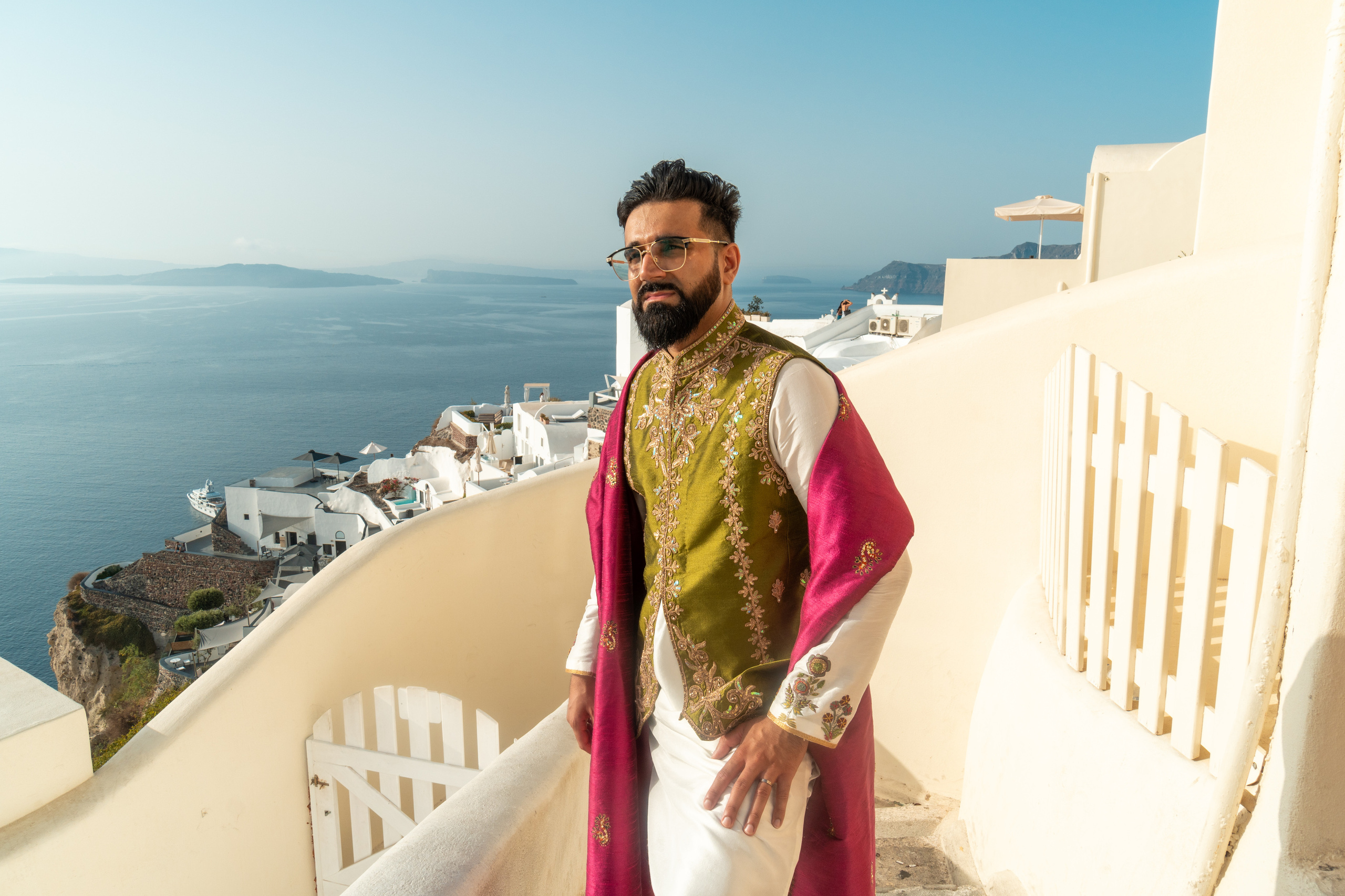 Wedding photographer in Santorini. Photographer in Santorini SokoLOVE Alex| Flying Dress Santorini