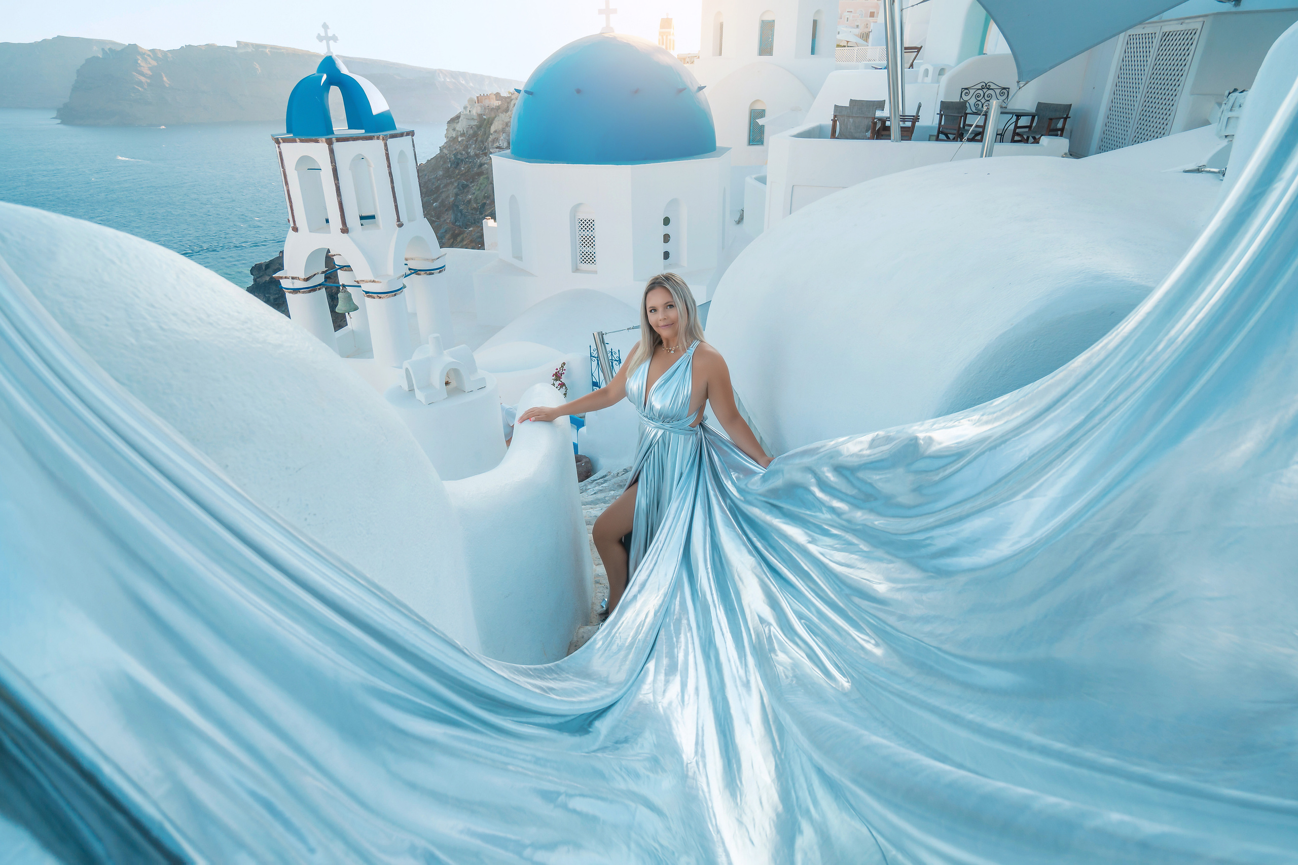 Silver Infinity Bare Back Dress XS-XL by Sokolove Photographer for Santorini Photoshoots"Capture elegance and grace in Santorini with the Silver Infinity Bare Back Dress, available in XS-XL sizes. Ideal for photoshoots, this dress creates flowing, ethereal looks against the gorgeous Santorini backdrop. Book a session with Sokolove Photographer today to make unforgettable memories."