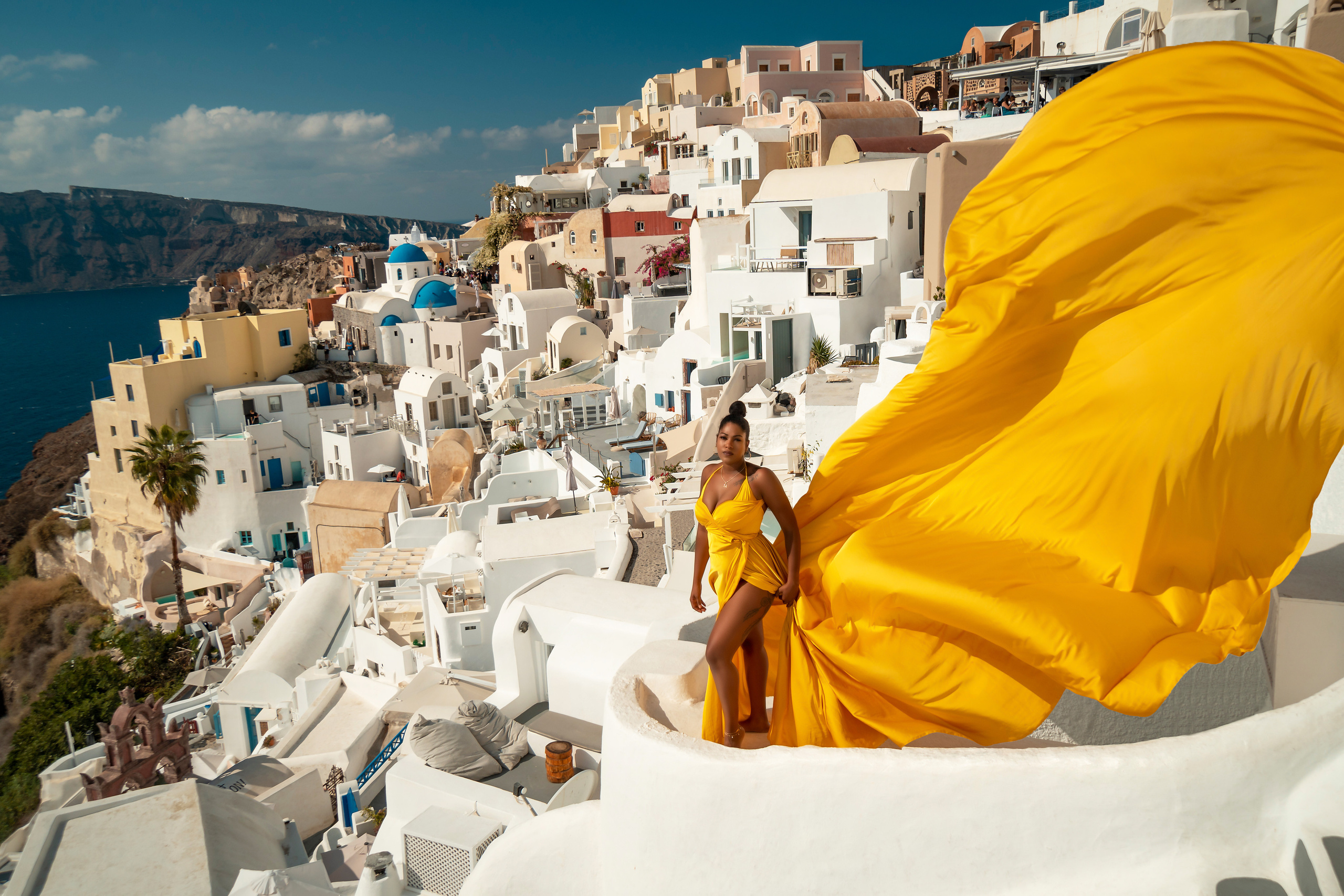 Rent the elegant yellow flying dress by Sokolove for your next photoshoot. Its striking bare-back design and flowing fabric are perfect for creating dramatic and stunning visuals. Available in XS-L.