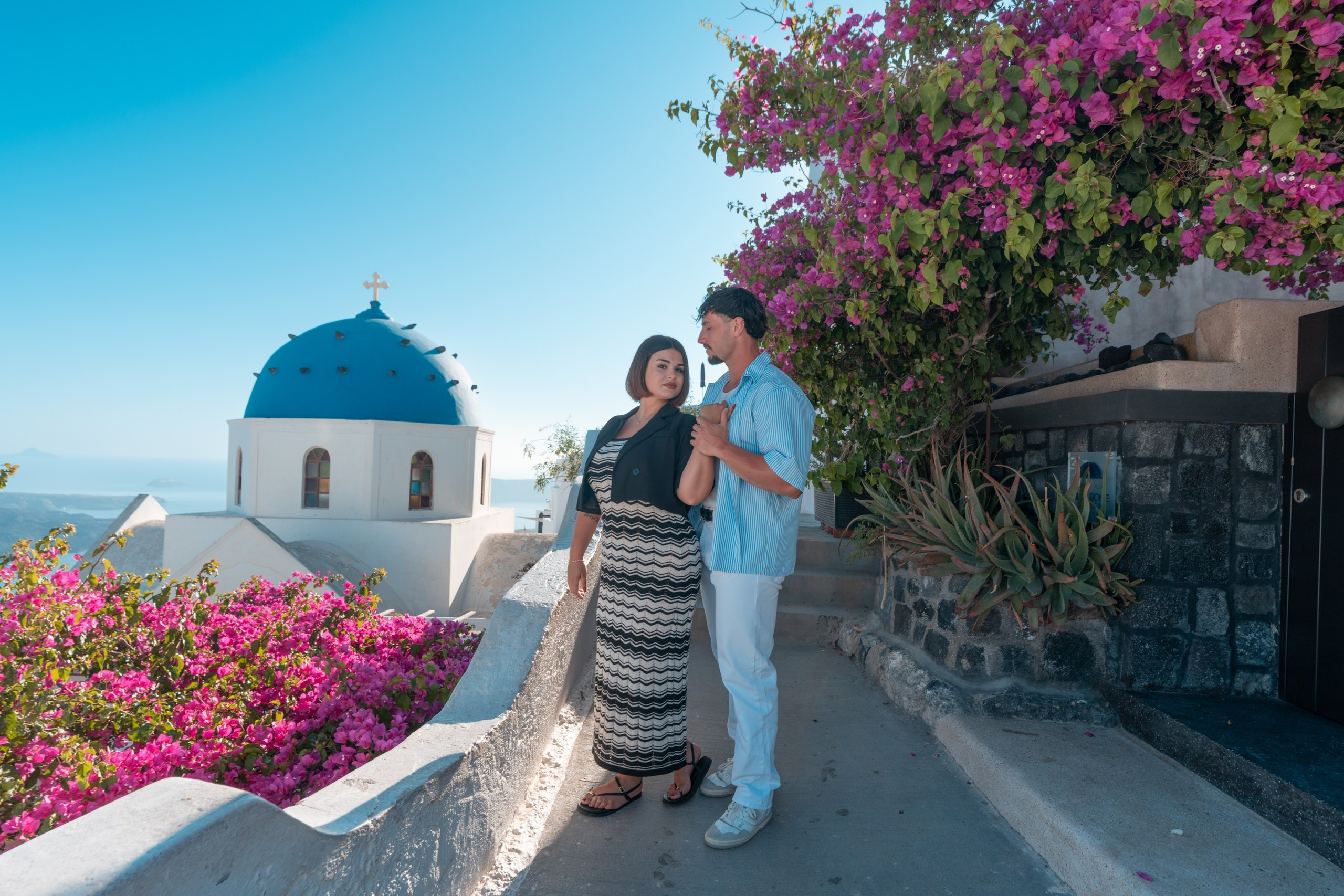 Romantic Stroll in Imerovigli, Santorini — Photo Gallery by Sokolove Alex. Photographer in Santorini SokoLOVE Alex| Flying Dress Santorini