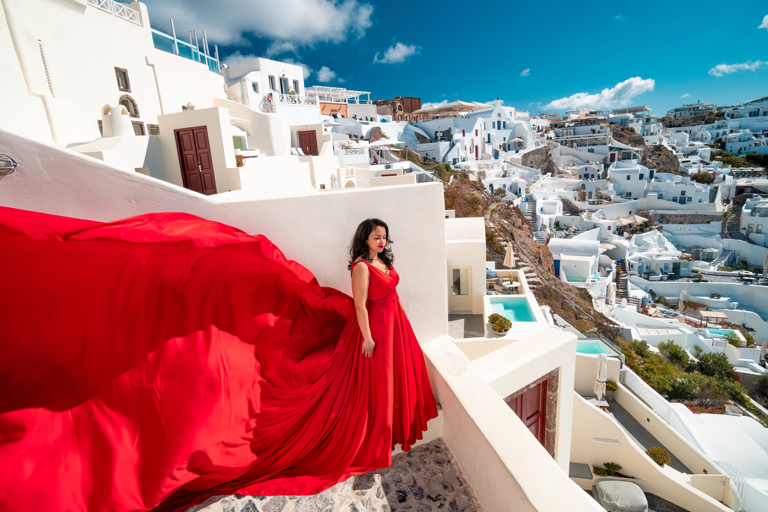 Santorini flying dress reviews photographer & Testimonials | SokoLOVE. Photographer in Santorini SokoLOVE Alex| Flying Dress Santorini