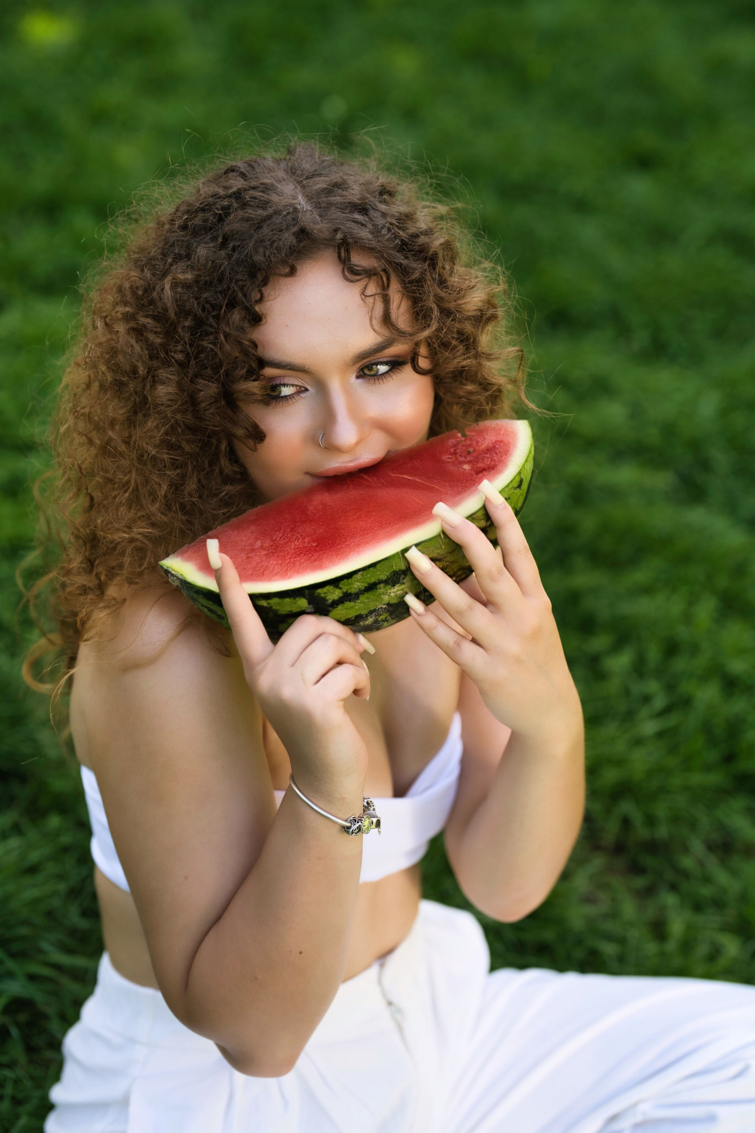 Літня фотосесія з кавуном. Фотограф Анастасія Залужна | Манхайм