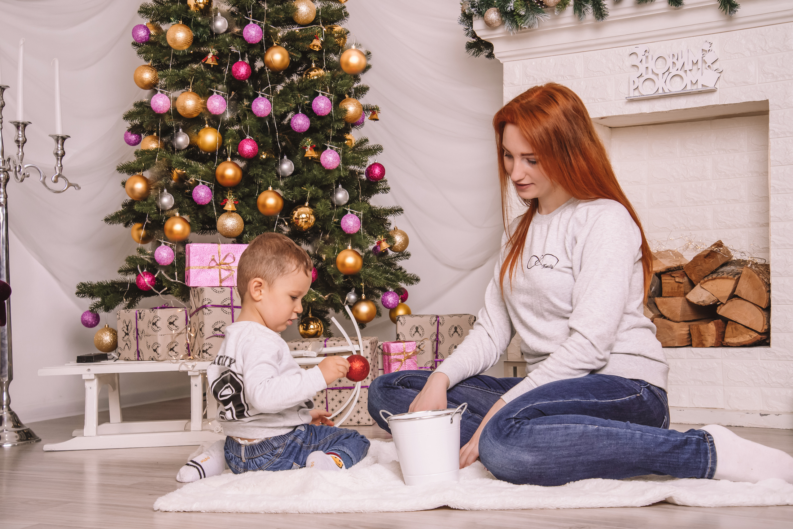 Сімейна новорічна фотосесія в студії. Anastasiia Zaluzhna Fotografin | Mannheim