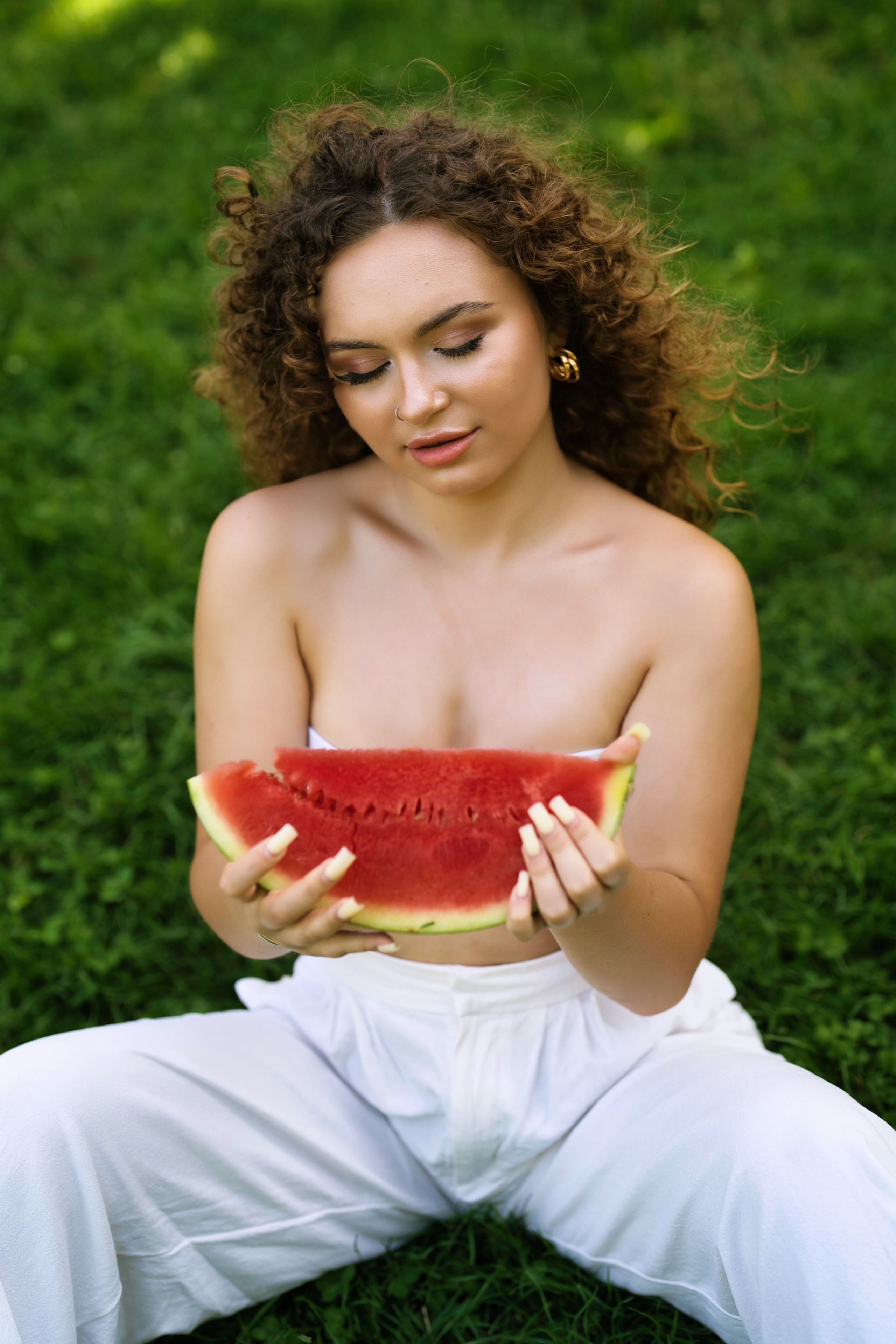 Літня фотосесія з кавуном. Фотограф Анастасія Залужна | Манхайм