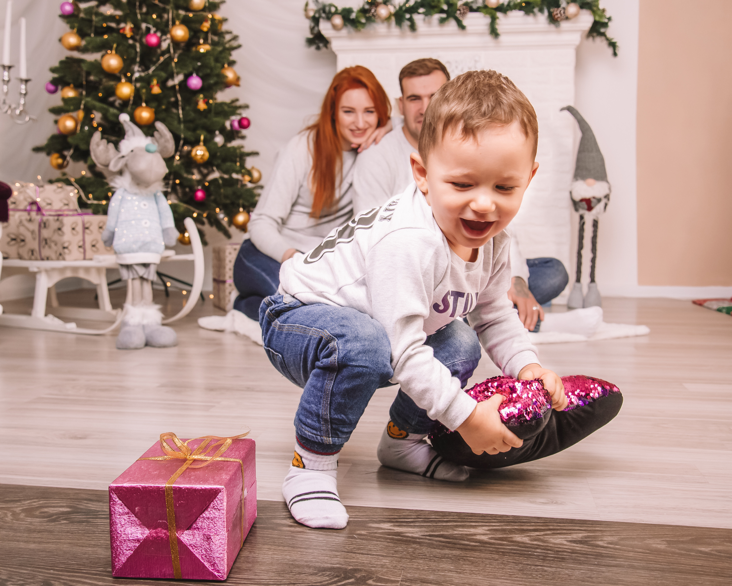 Сімейна новорічна фотосесія в студії. Anastasiia Zaluzhna Fotografin | Mannheim