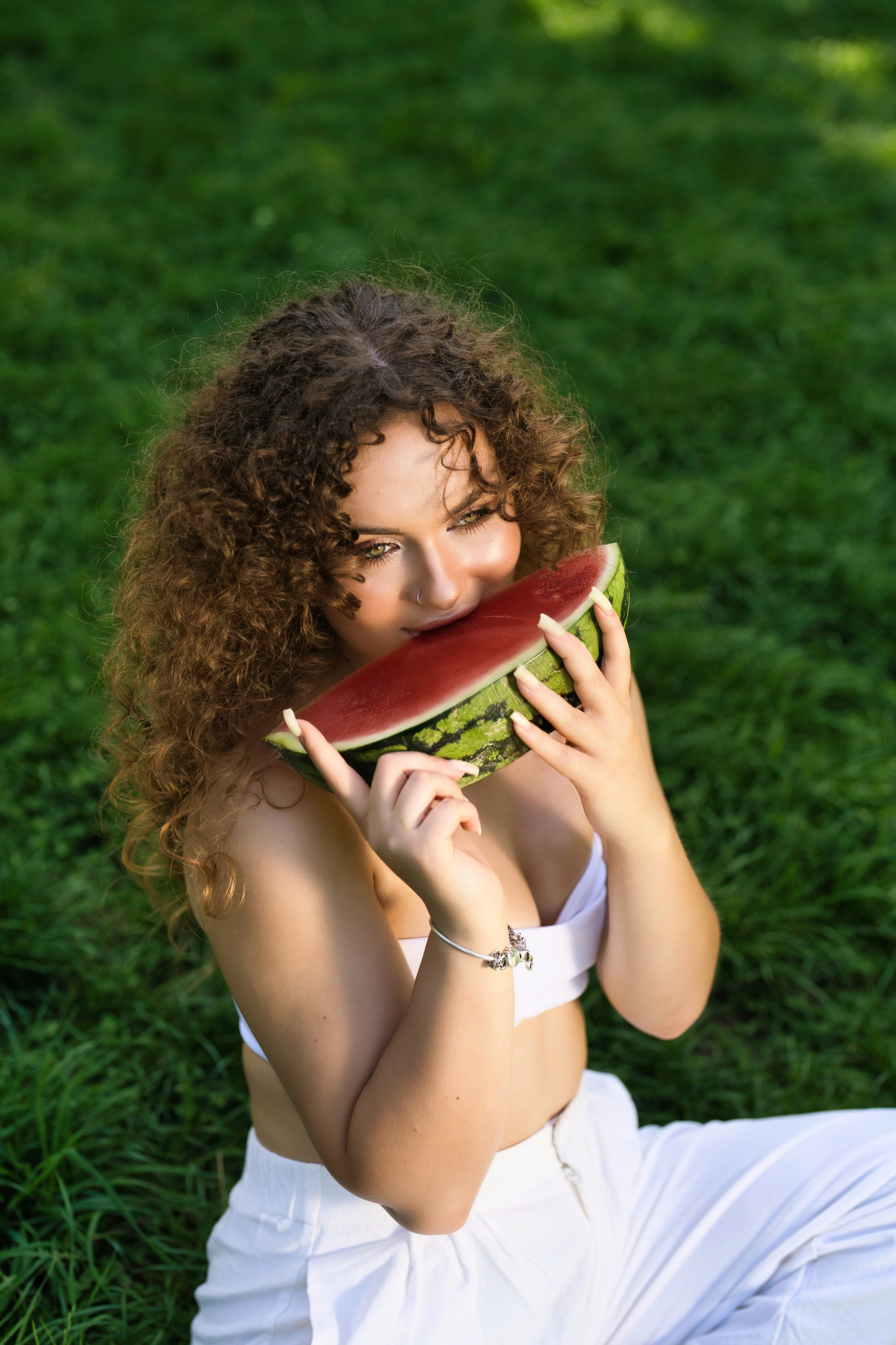 Літня фотосесія з кавуном. Фотограф Анастасія Залужна | Манхайм