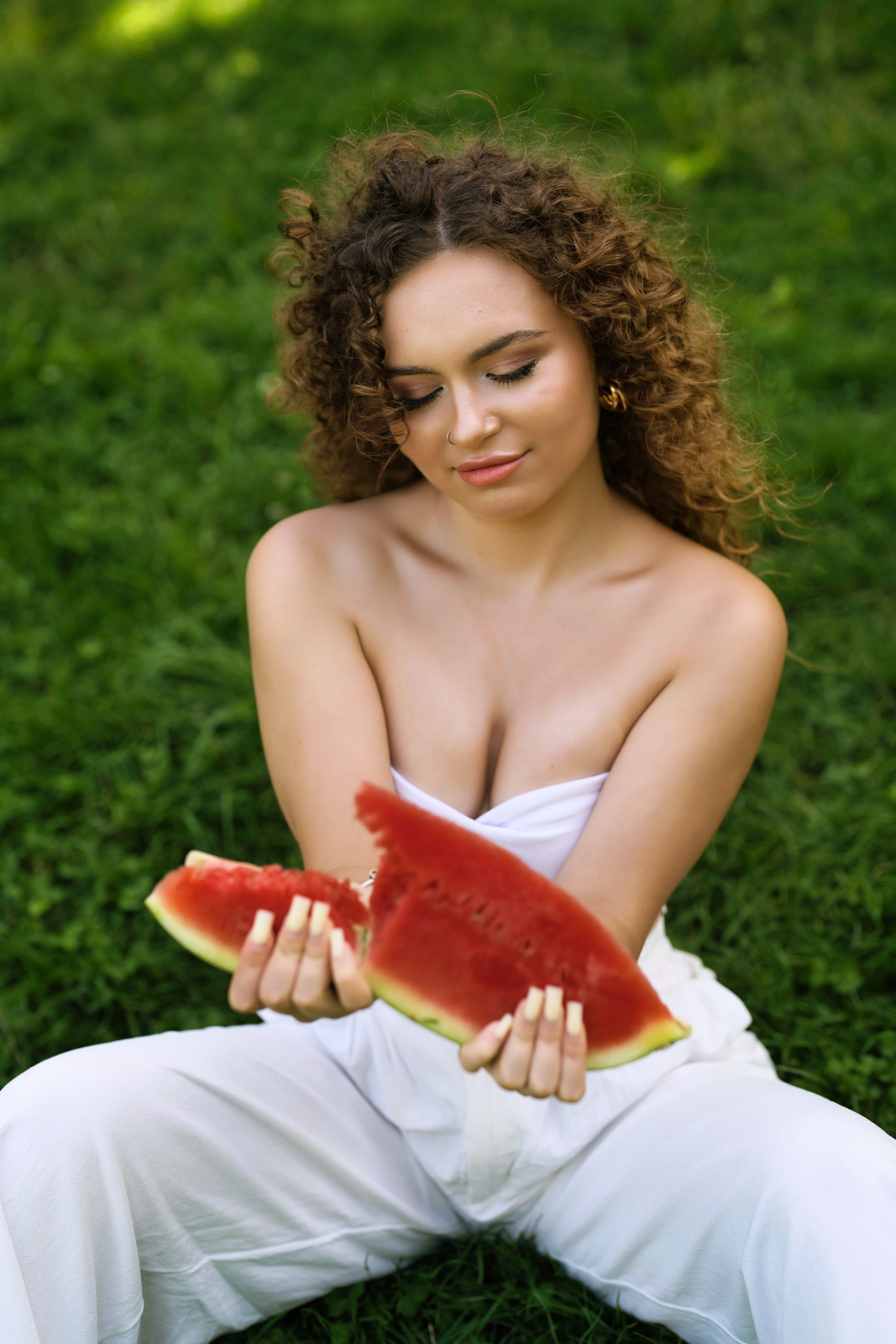 Літня фотосесія з кавуном. Фотограф Анастасія Залужна | Манхайм