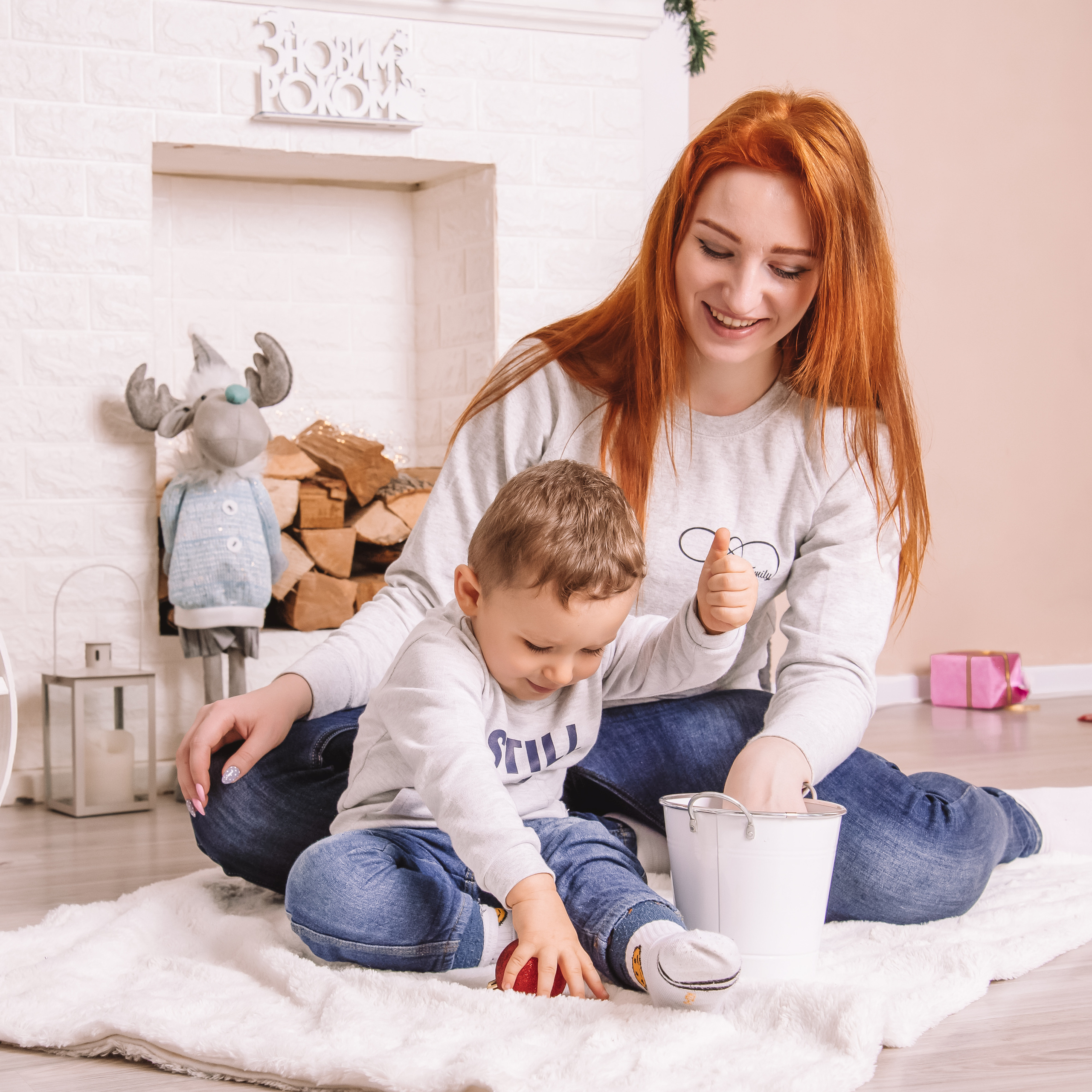 Сімейна новорічна фотосесія в студії. Anastasiia Zaluzhna Fotografin | Mannheim