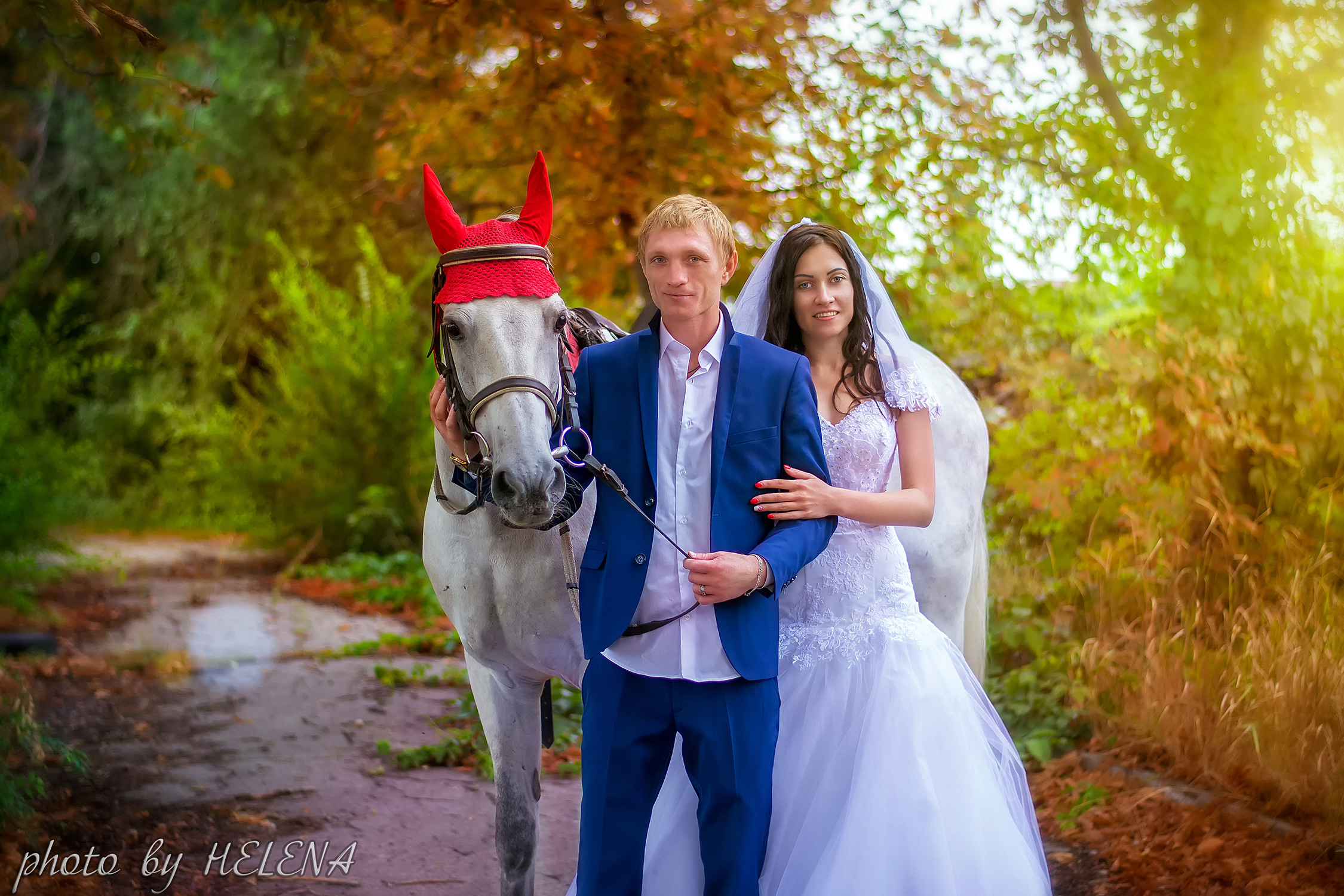 Свадебная фотосессия с лошадью. Фотограф в Одессе, Киеве, Донецке Helena