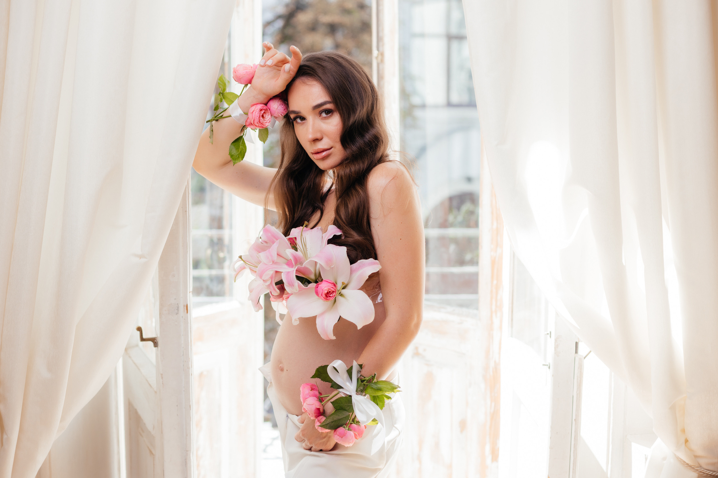 Floral maternity shoot for Kris. Фотограф Анастасия Шемет