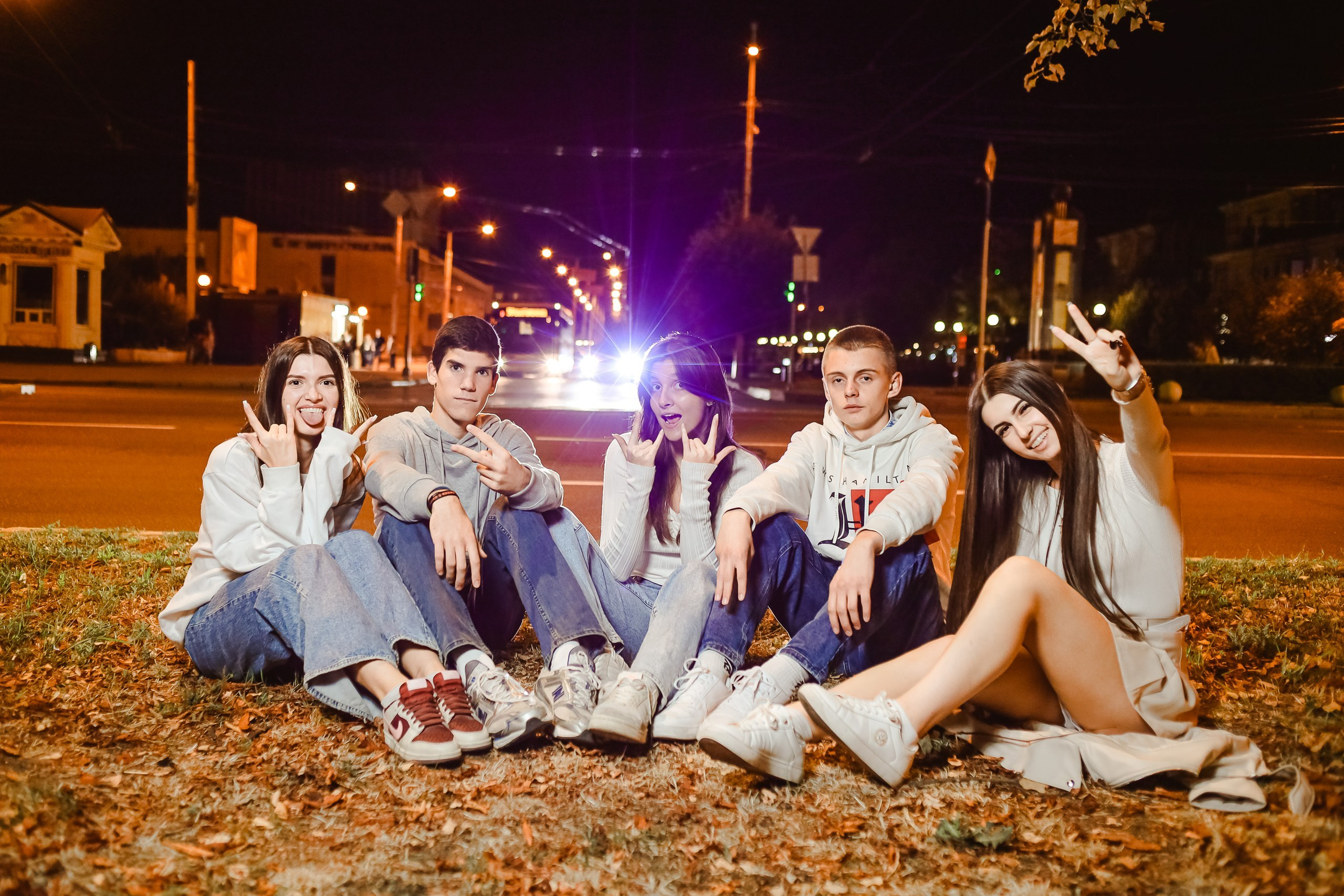 Нічна зйомка школярів. Фотограф Катерина Ковальчук