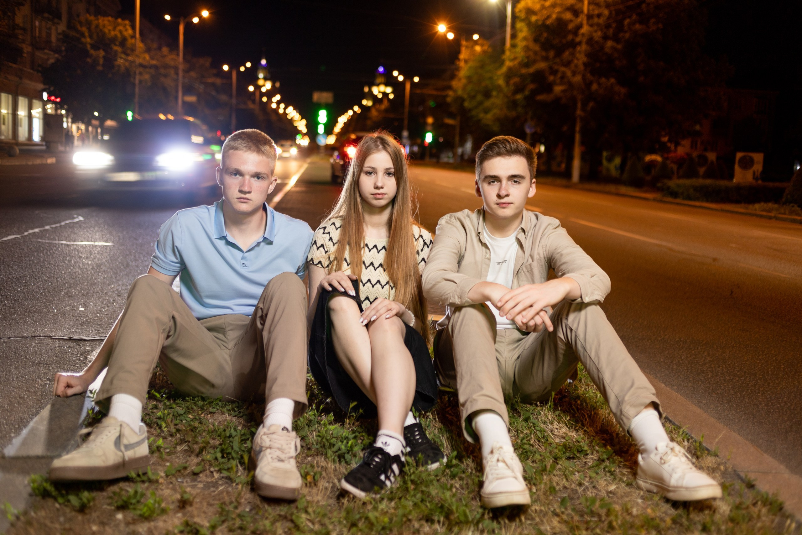 Нічна зйомка школярів. Фотограф Катерина Ковальчук