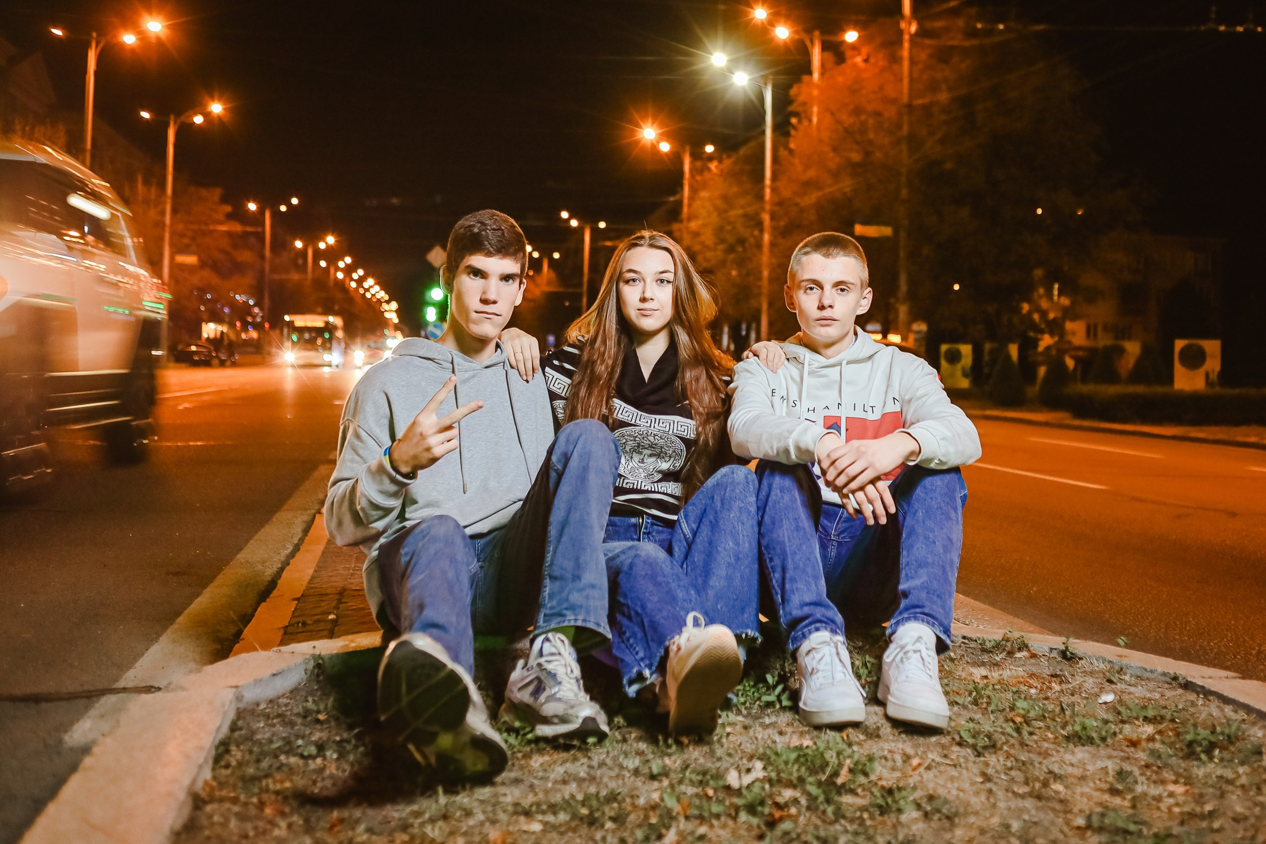 Нічна зйомка школярів. Фотограф Катерина Ковальчук