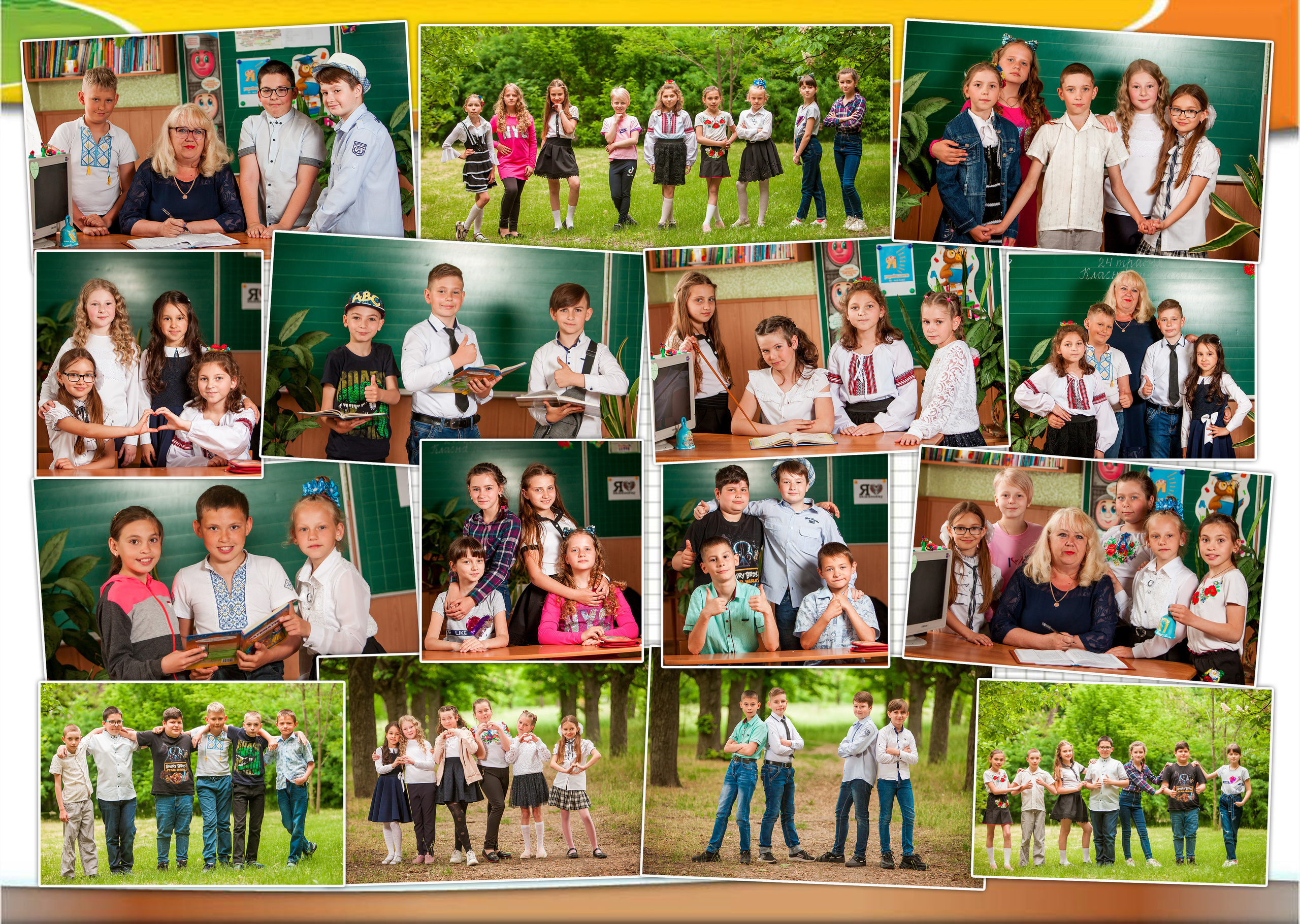 Второй разворот с групповыми фотографиями