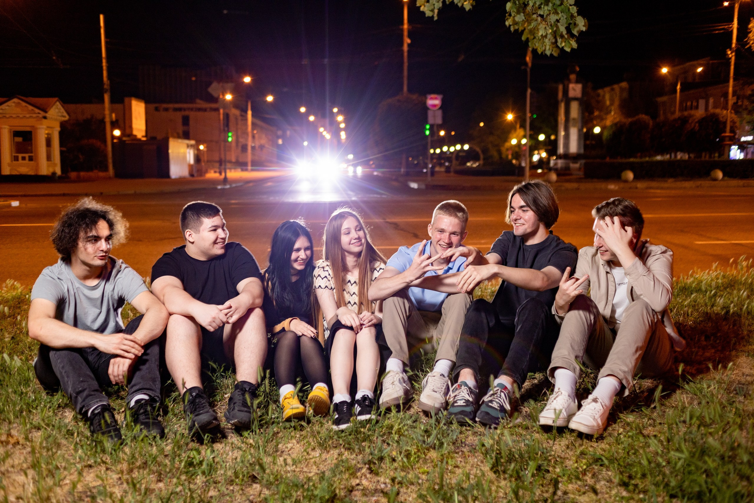 Нічна зйомка школярів. Фотограф Катерина Ковальчук