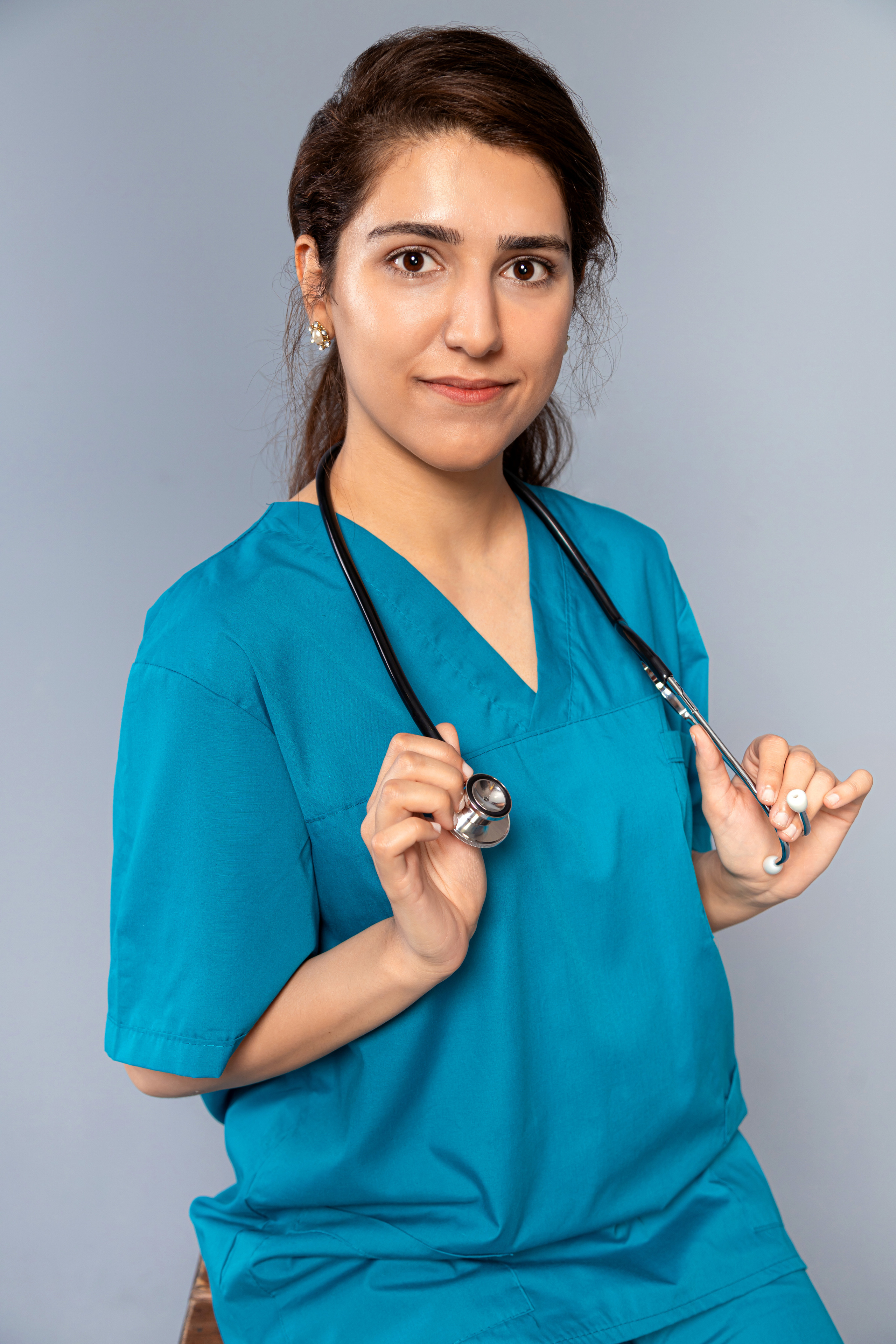 Medizinisches Businessportrait. Ein Fotografin, mit dem es angenehm zu arbeiten ist