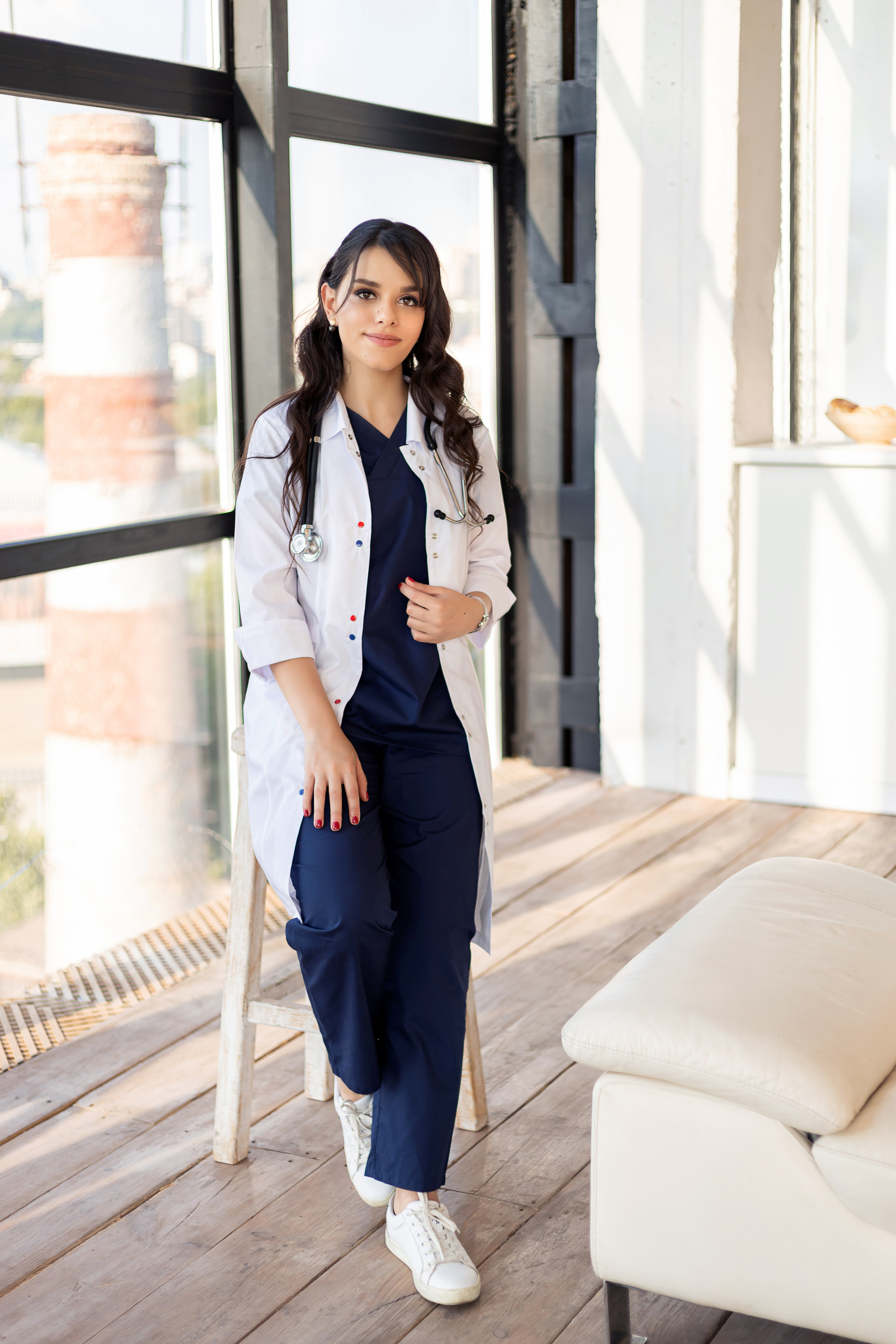 Medizinisches Businessportrait. Ein Fotografin, mit dem es angenehm zu arbeiten ist