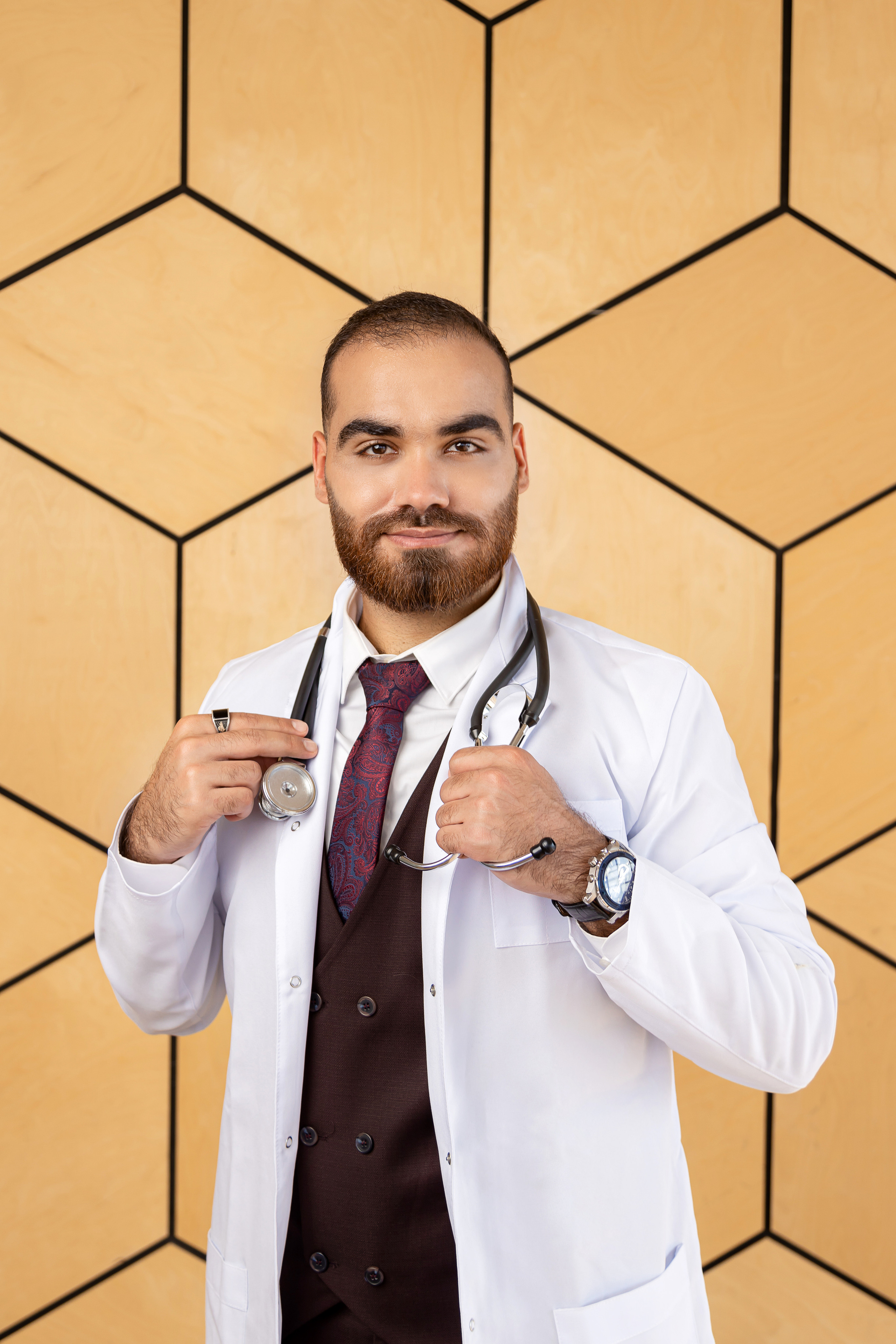 Medizinisches Businessportrait. Ein Fotografin, mit dem es angenehm zu arbeiten ist