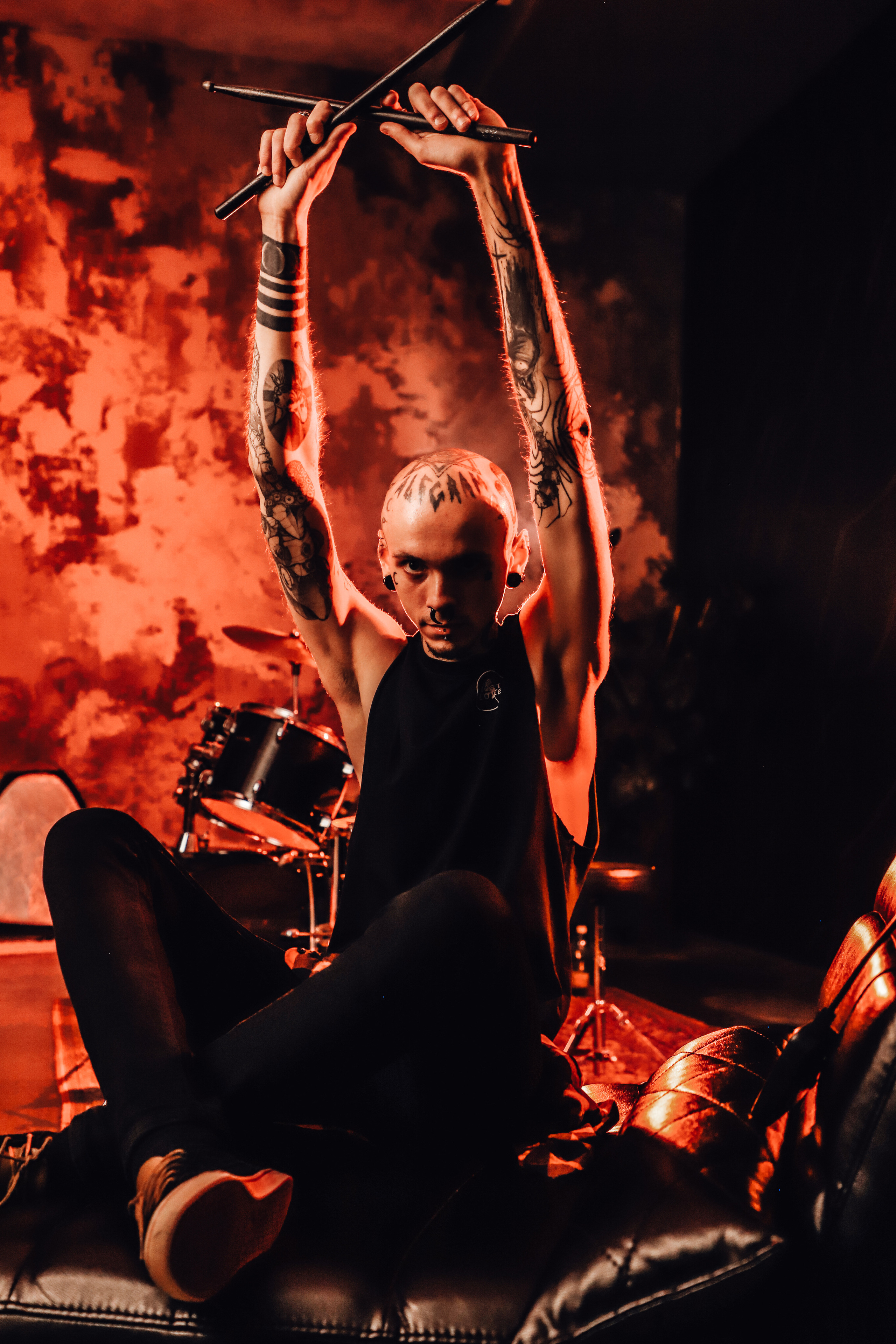 Фотосесія з барабанами «І музика може стати зброєю». Сімейний та дитячий фотограф Київ, Ірпінь, Буча — Галина Пивоварова