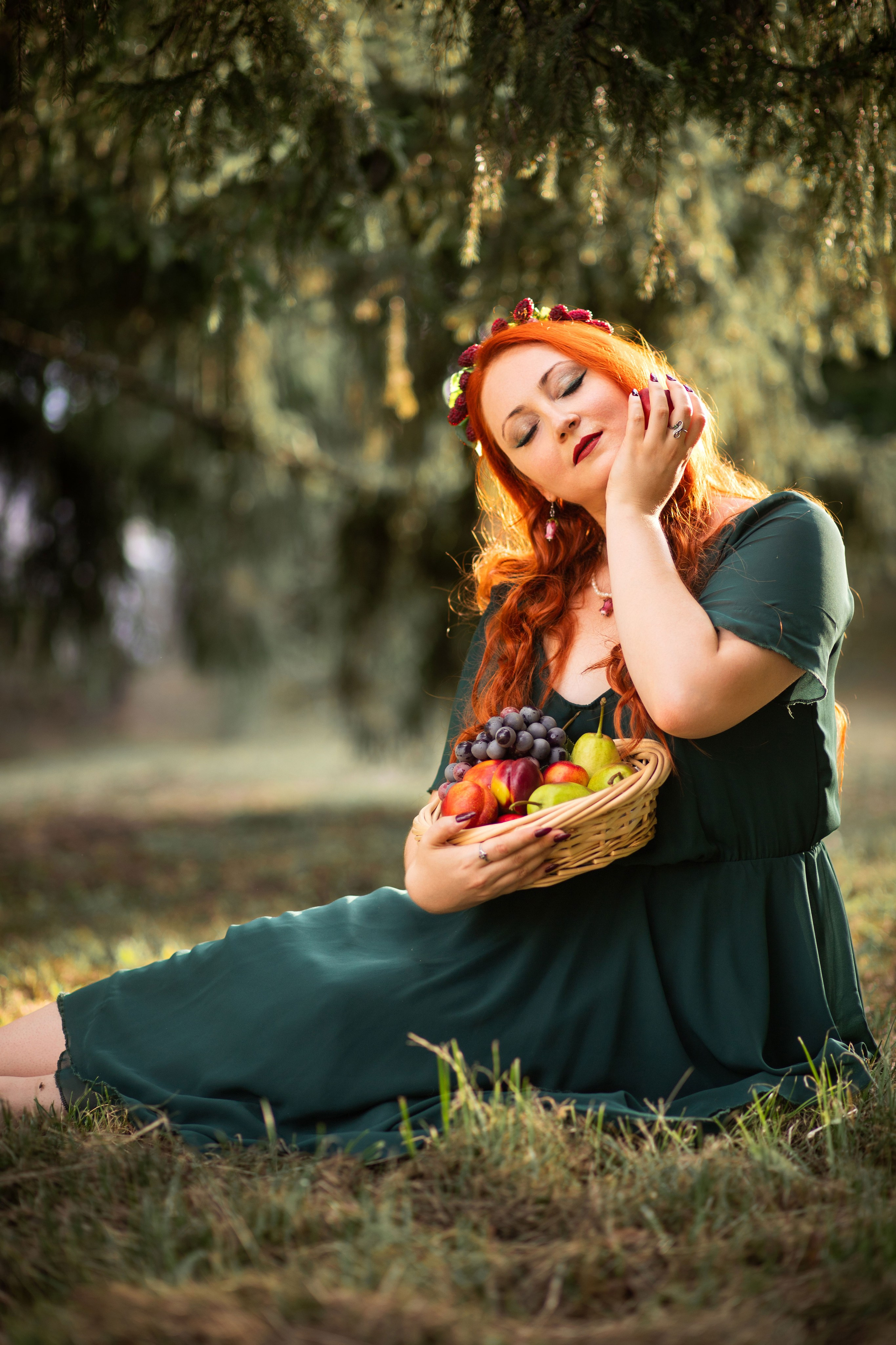 Жіноча фотозйомка з Марією «Краса стиглих фруктів». Сімейний та дитячий фотограф Київ, Ірпінь, Буча — Галина Пивоварова