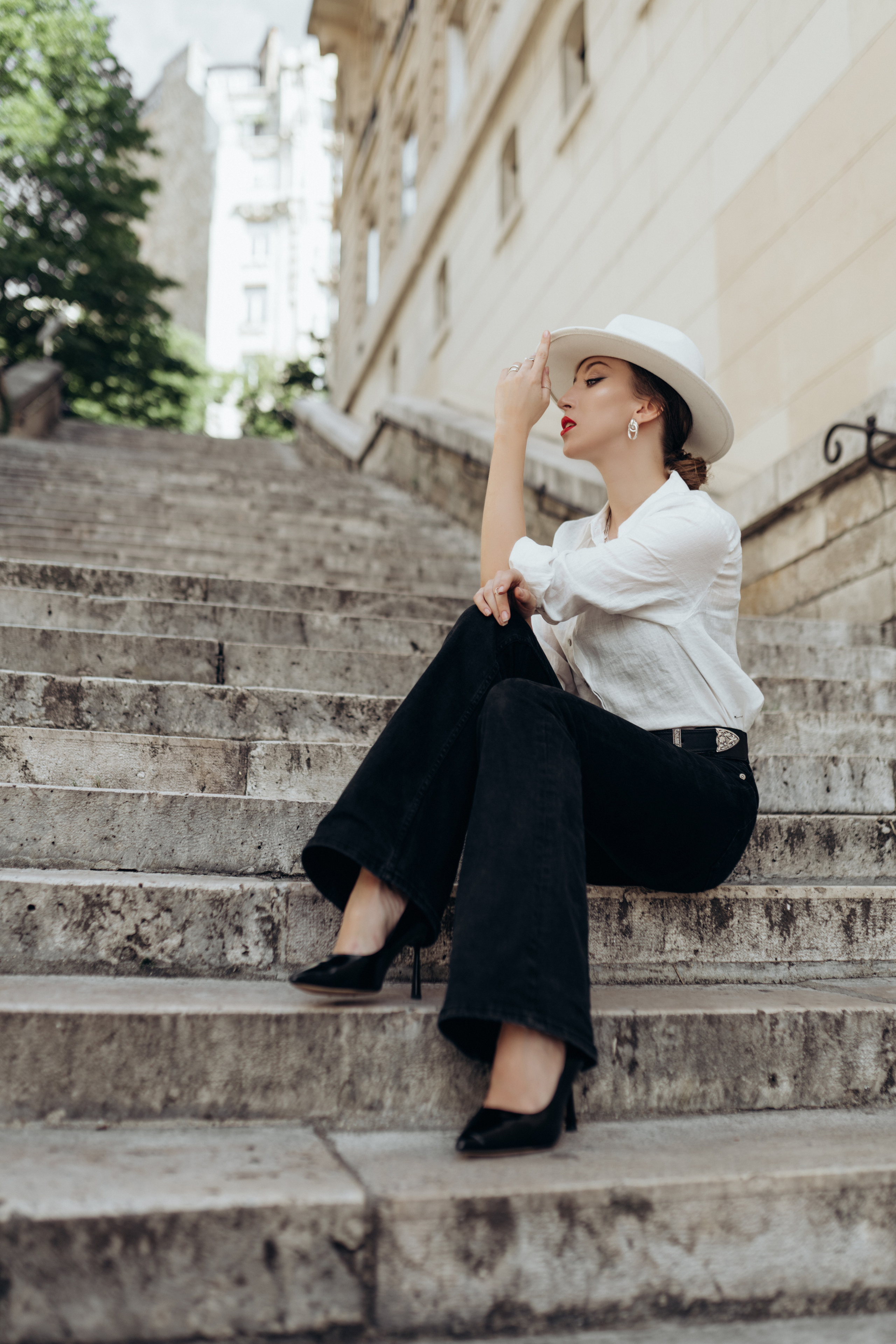 Photo shoot on the streets of Paris. Professional photographer in Paris — Shybitska Iryna
