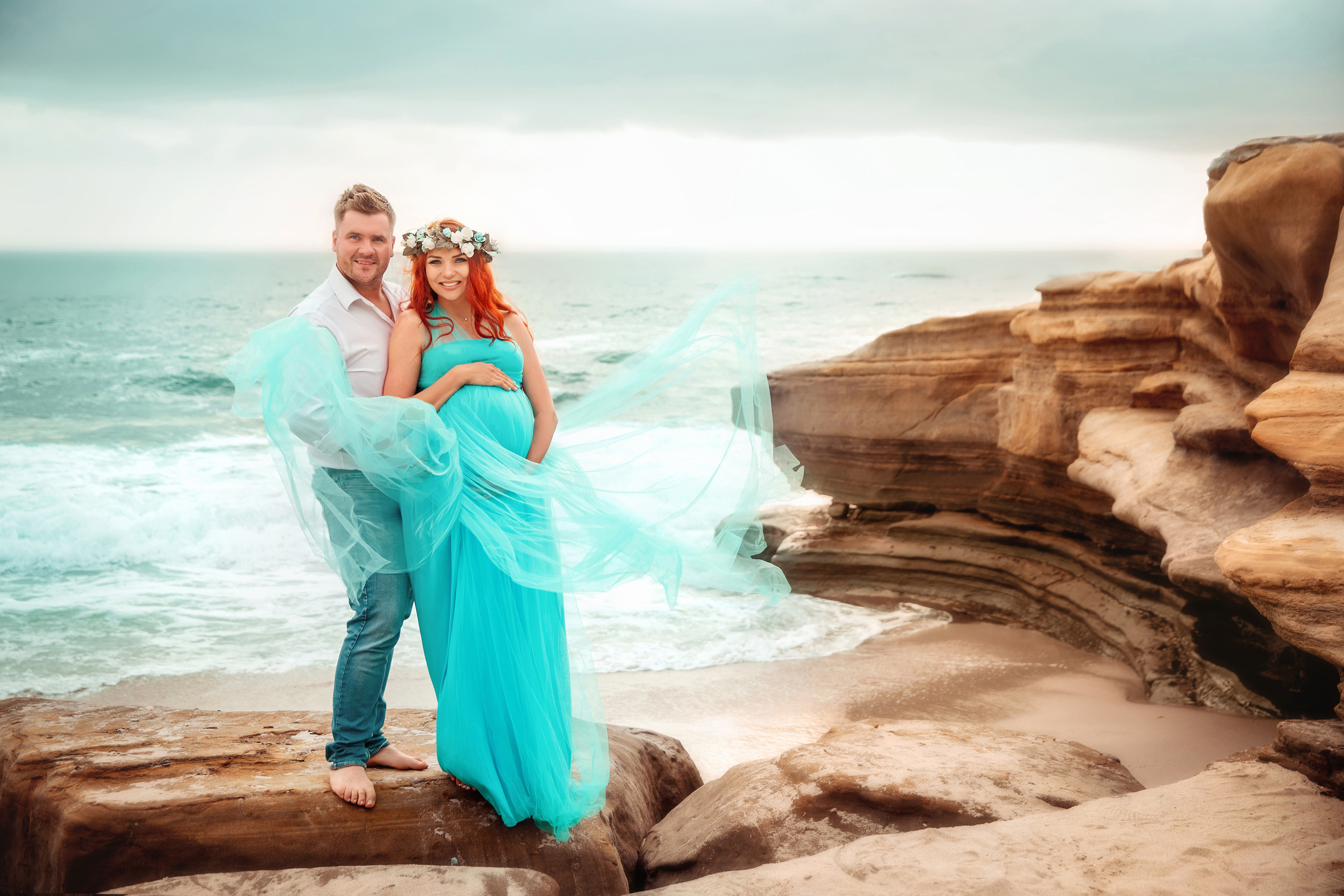 «Waiting for a miracle» Dubovinsky family (La Jolla Beach). FAMILY & KIDS PHOTOGRAPHER in San Diego