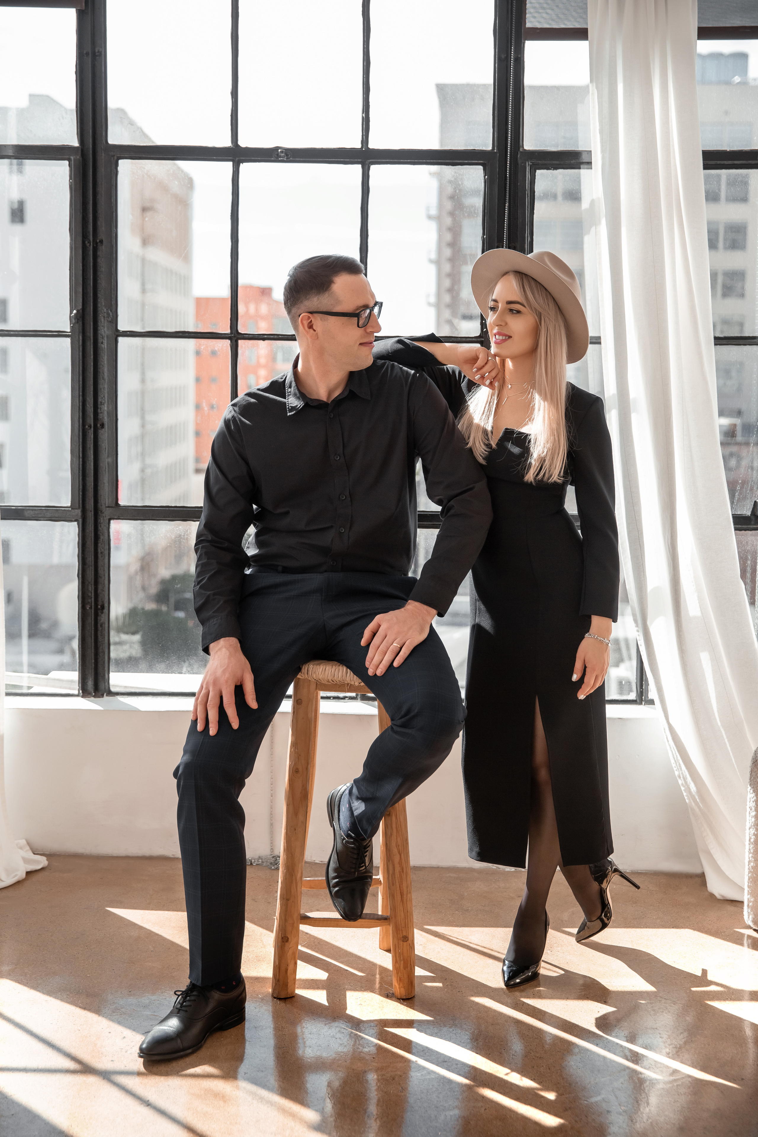 Photoshoot of a beautiful couple in the studio (LA). FAMILY & KIDS PHOTOGRAPHER in San Diego