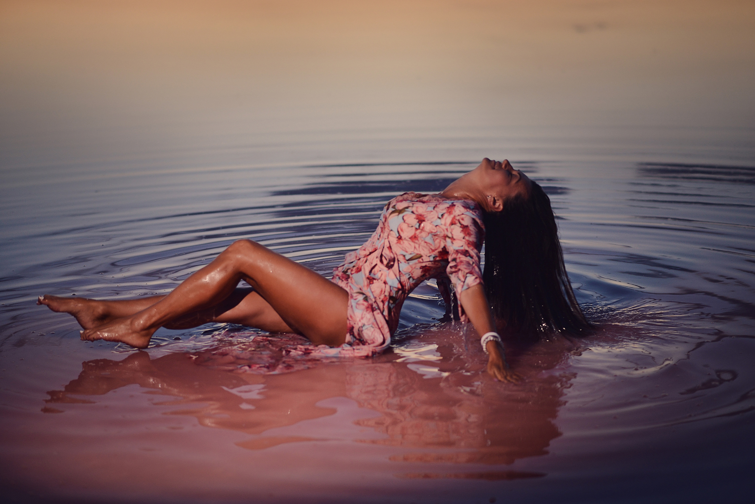 Закат на розовом озере Геническ. Фотограф Натали Кошевая _ Днепр, Подгородное