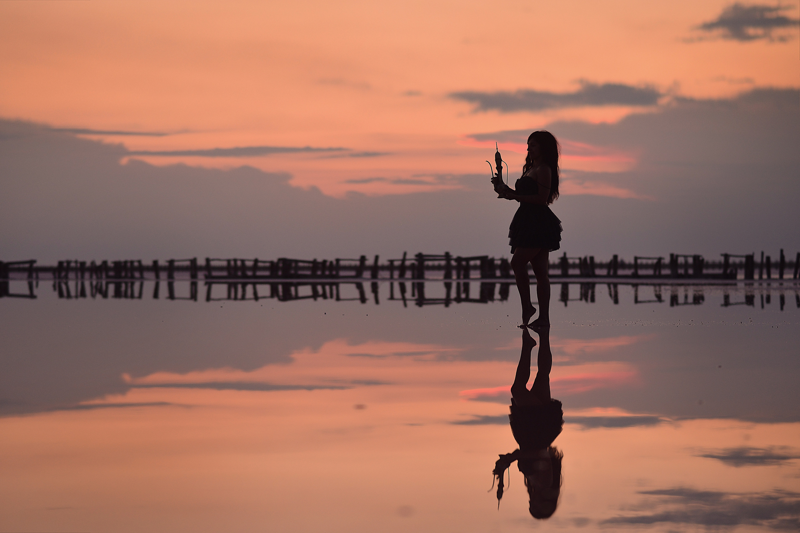 Закат на розовом озере Геническ. Фотограф Натали Кошевая _ Днепр, Подгородное
