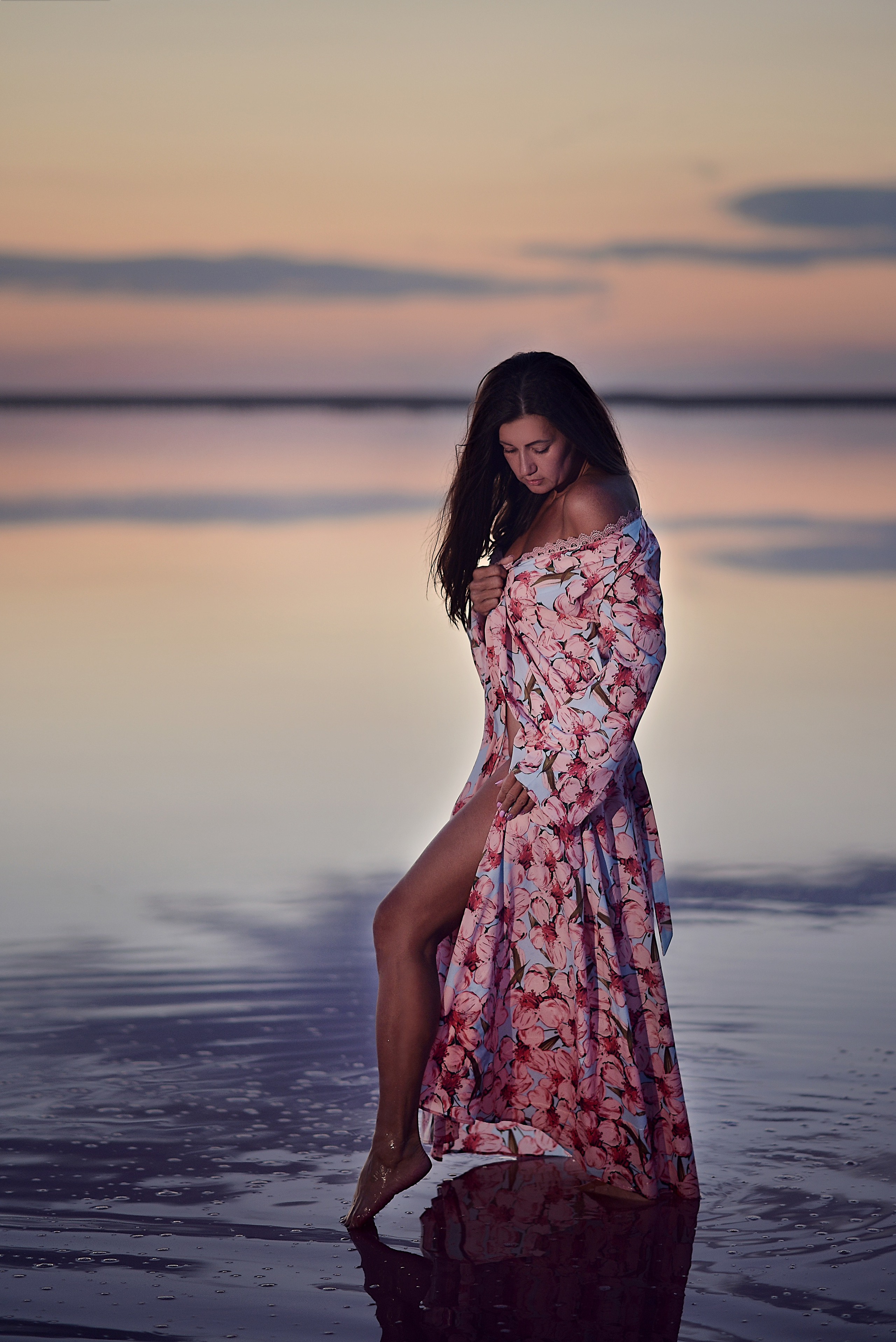 Закат на розовом озере Геническ. Фотограф Натали Кошевая _ Днепр, Подгородное