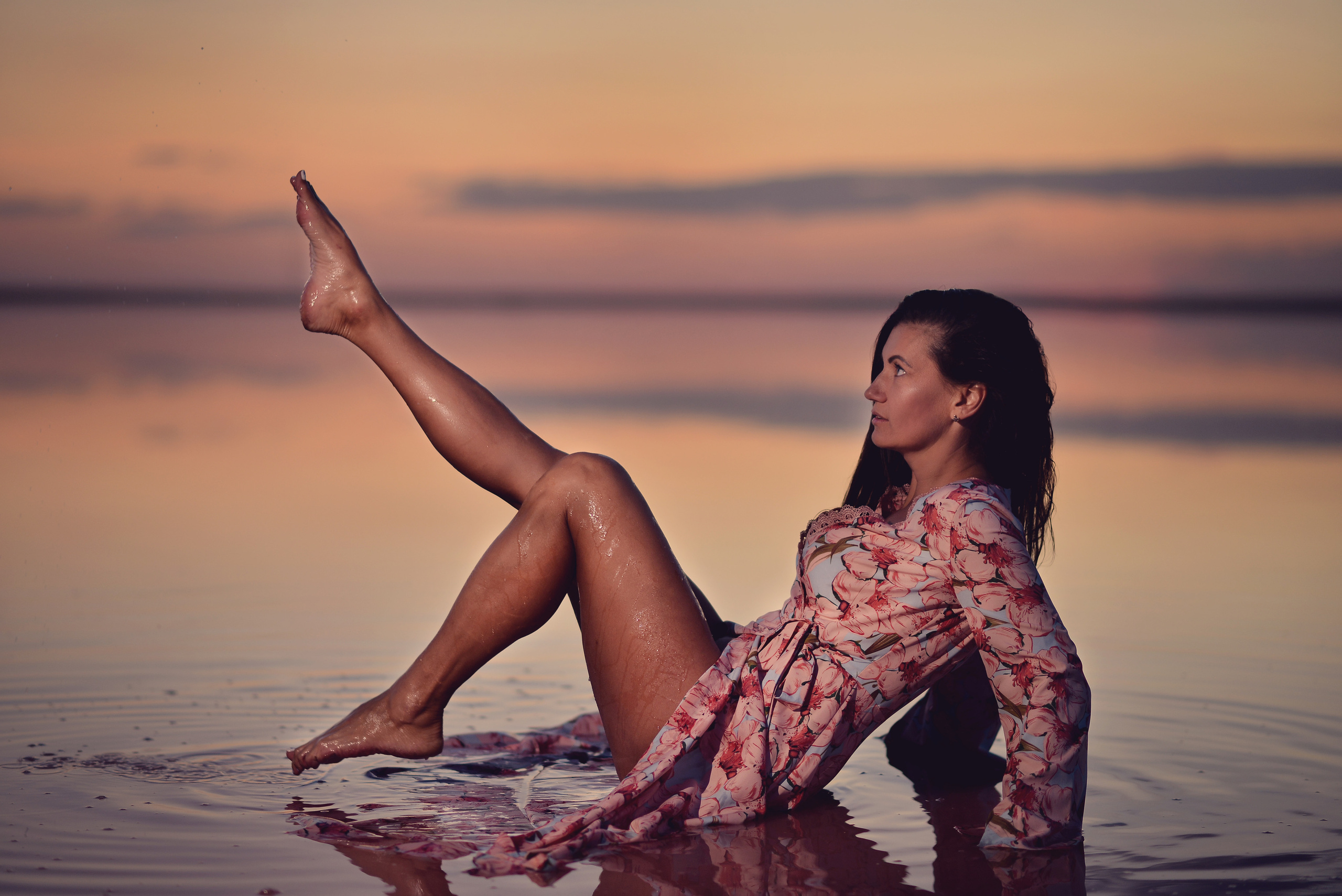 Закат на розовом озере Геническ. Фотограф Натали Кошевая _ Днепр, Подгородное