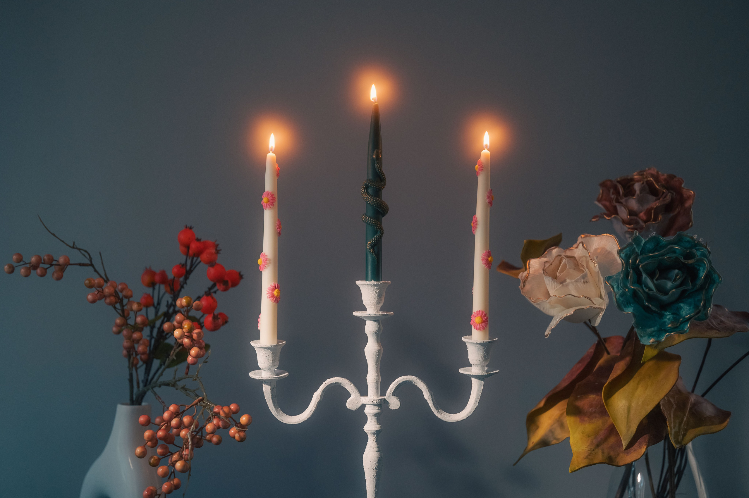 Dinner candles. Product and Food photography