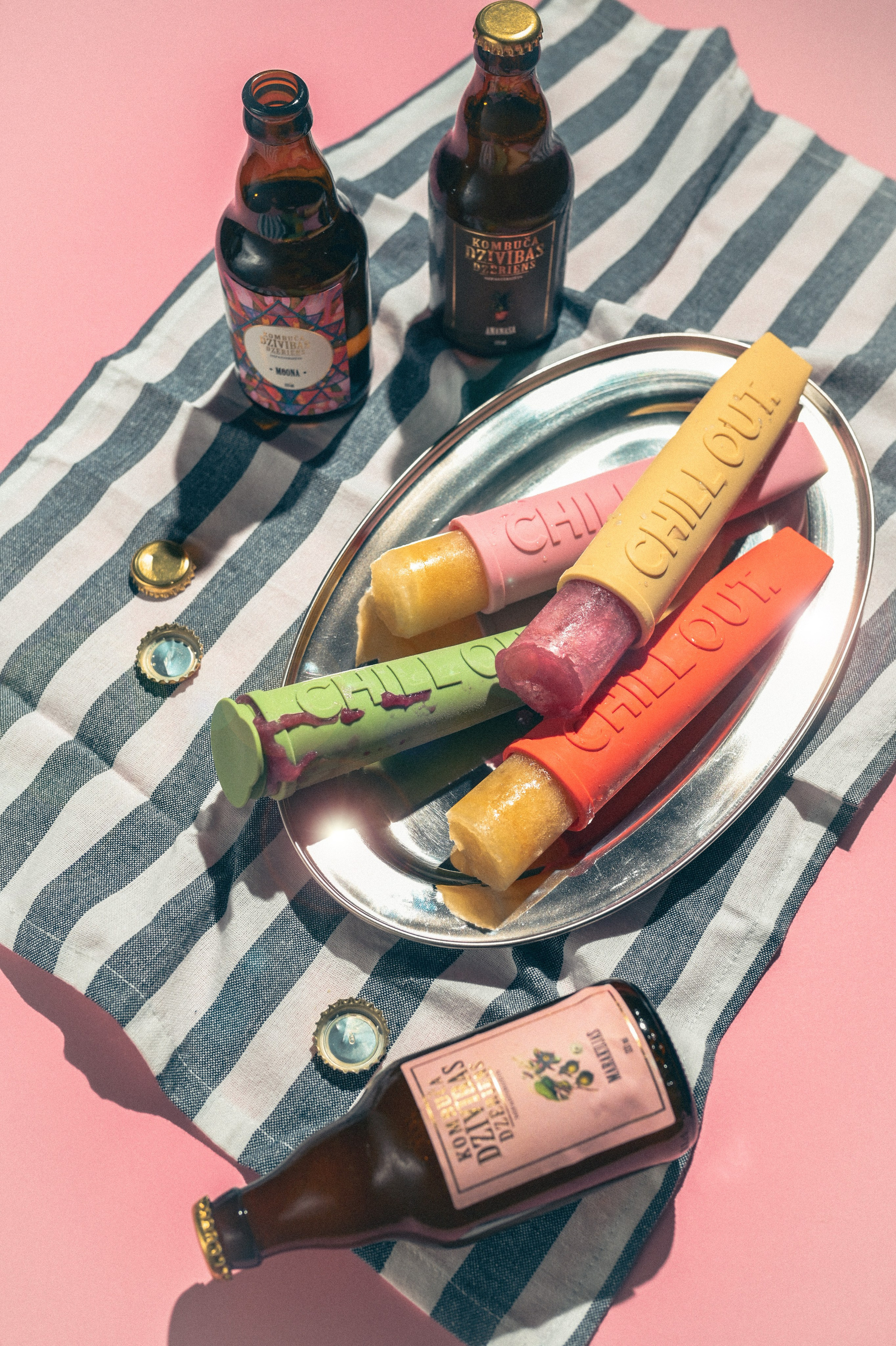 Kombucha popsicles. Product and Food photography