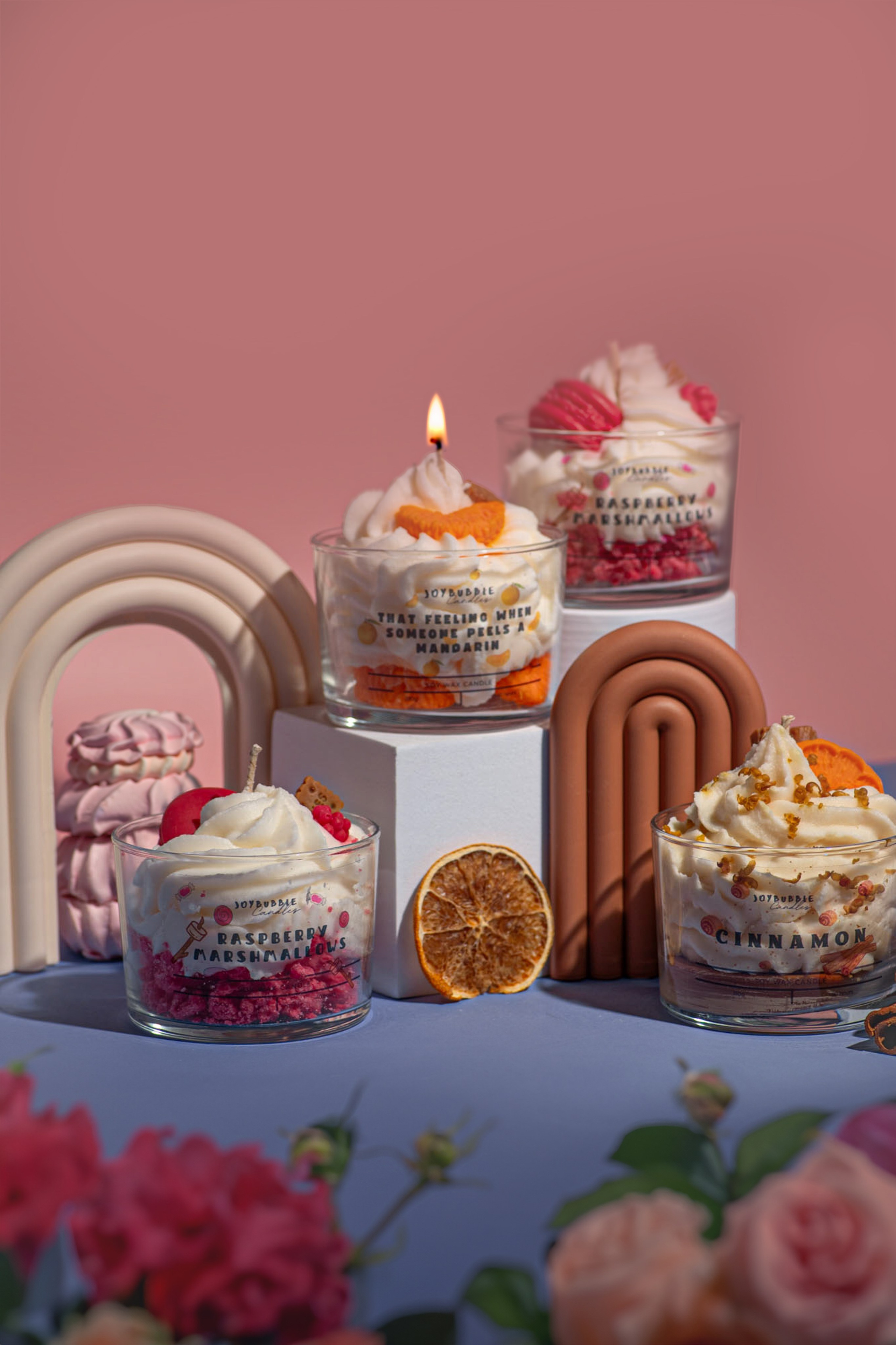 Joybubble candles. Product and Food photography
