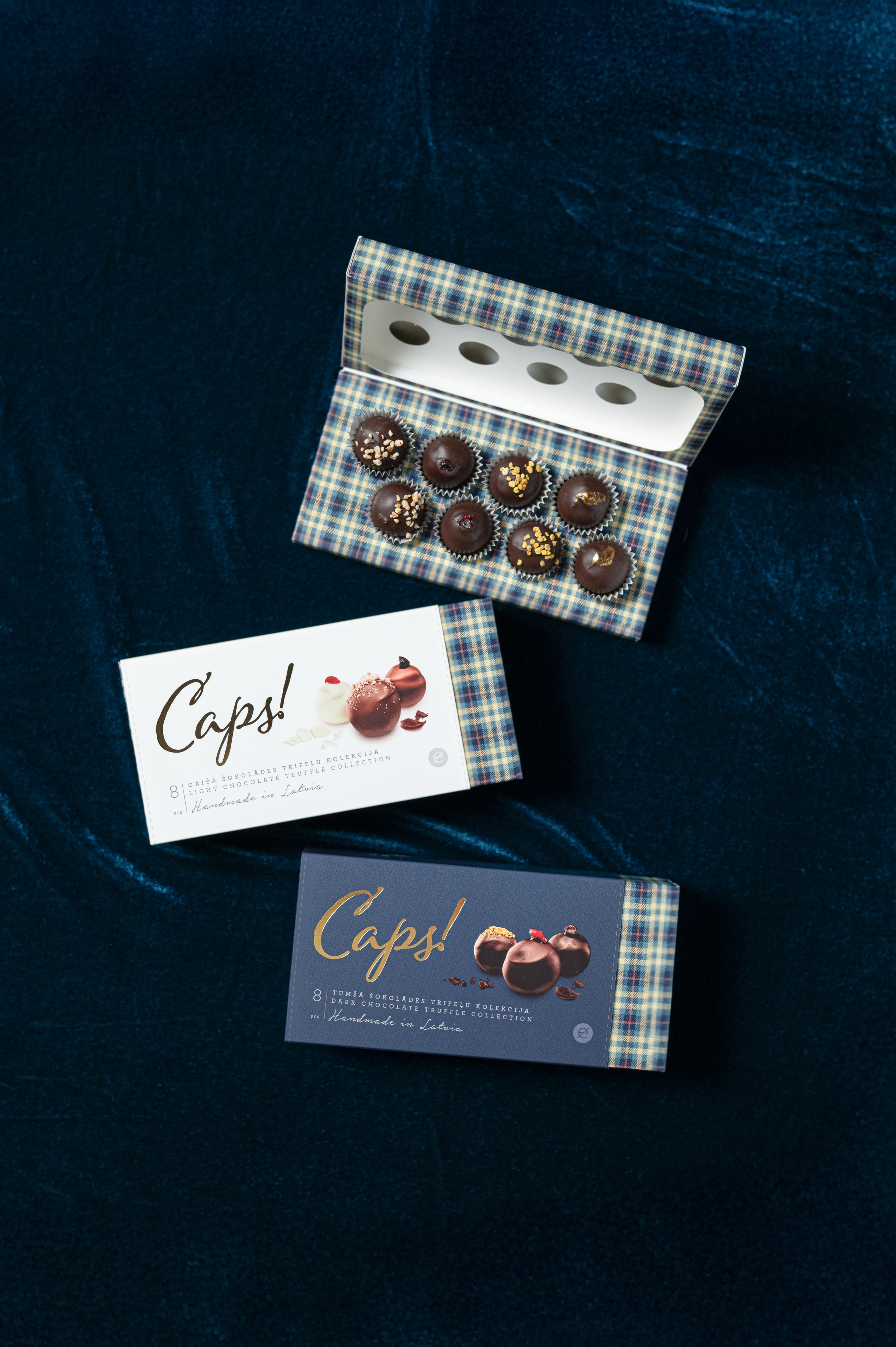 Caps! Chocolate. Product and Food photography