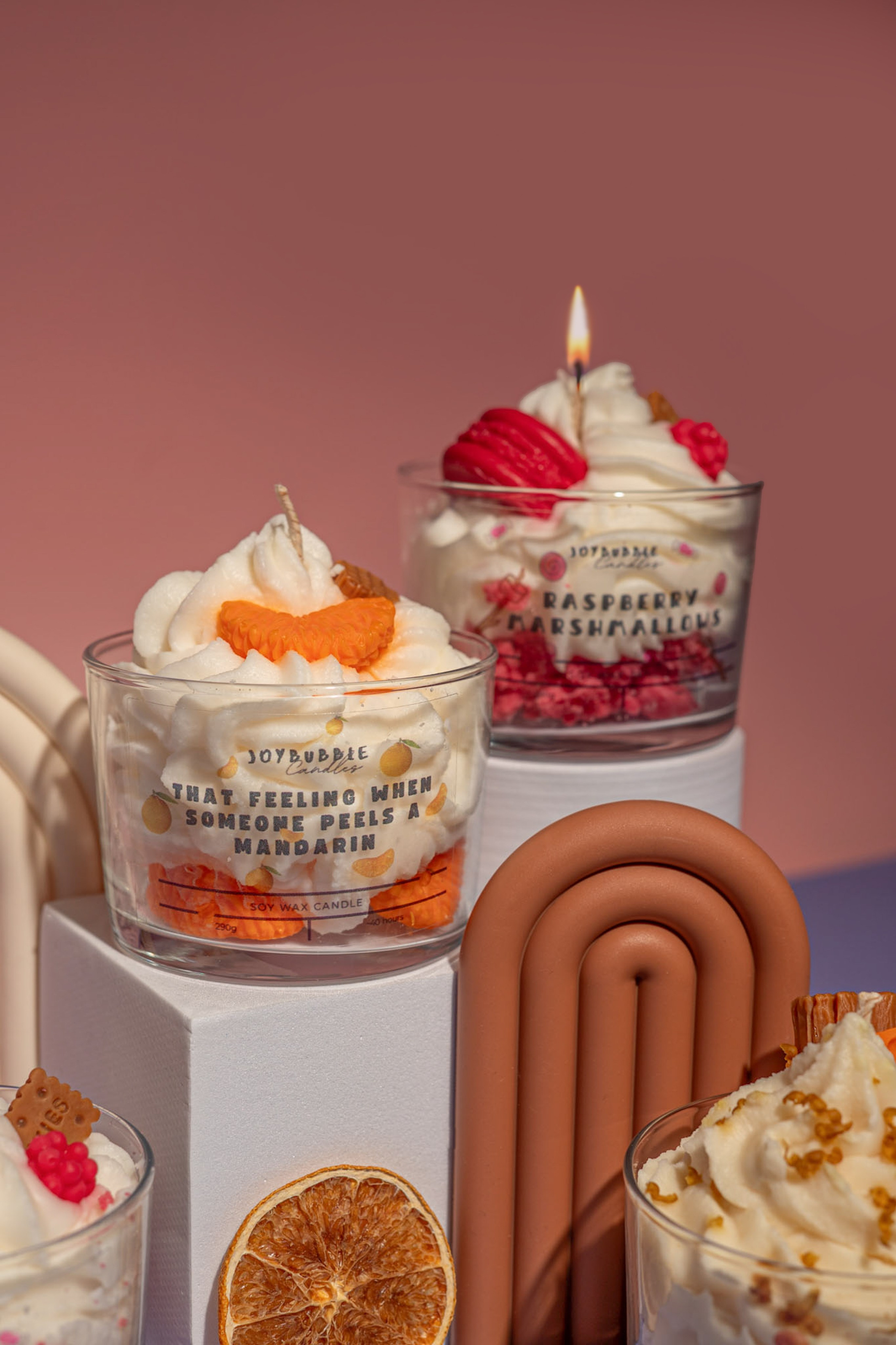 Joybubble candles. Product and Food photography