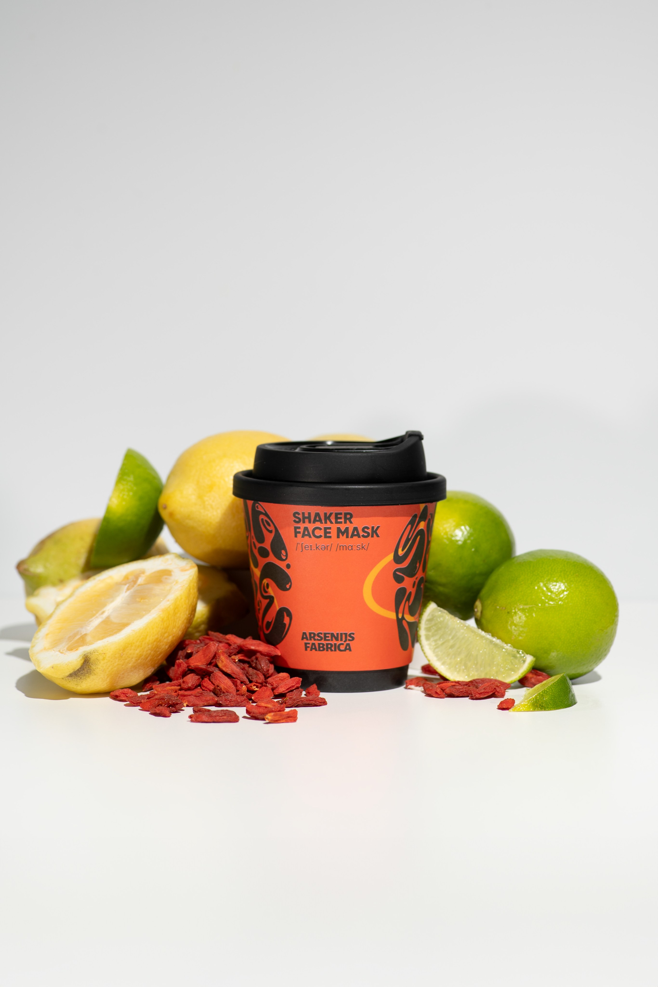 Shaker face mask. Product and Food photography