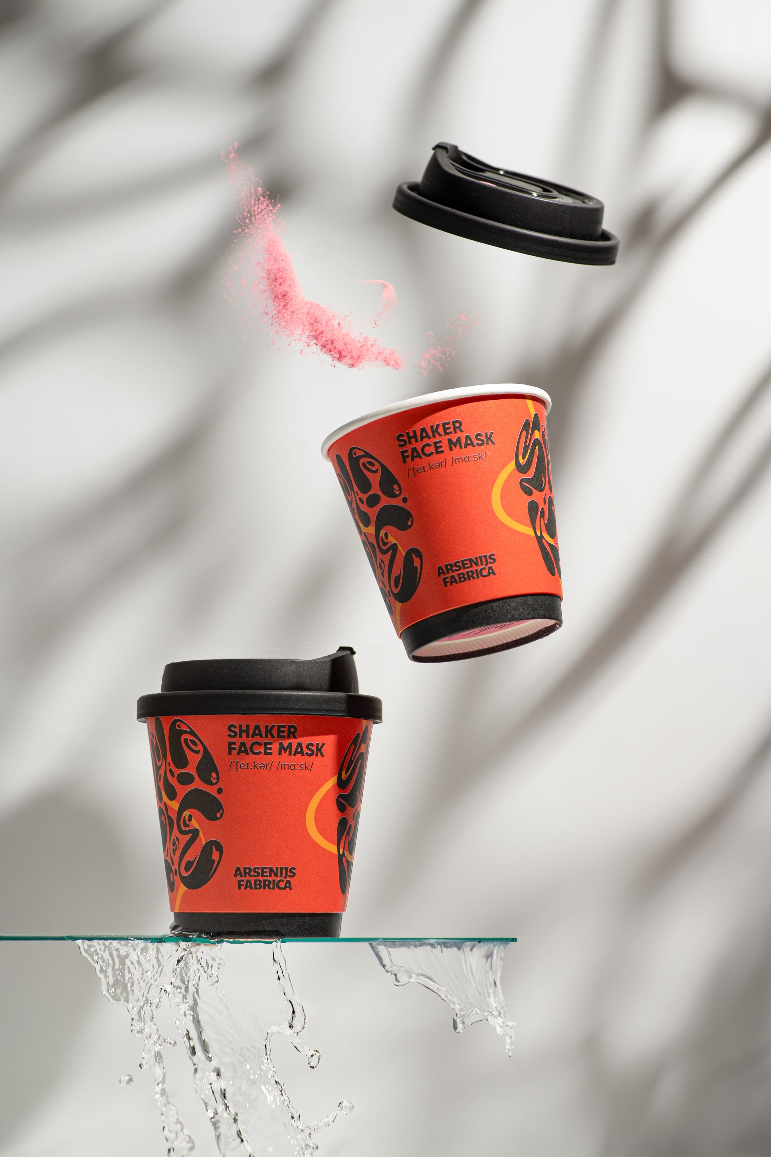 Shaker face mask. Product and Food photography