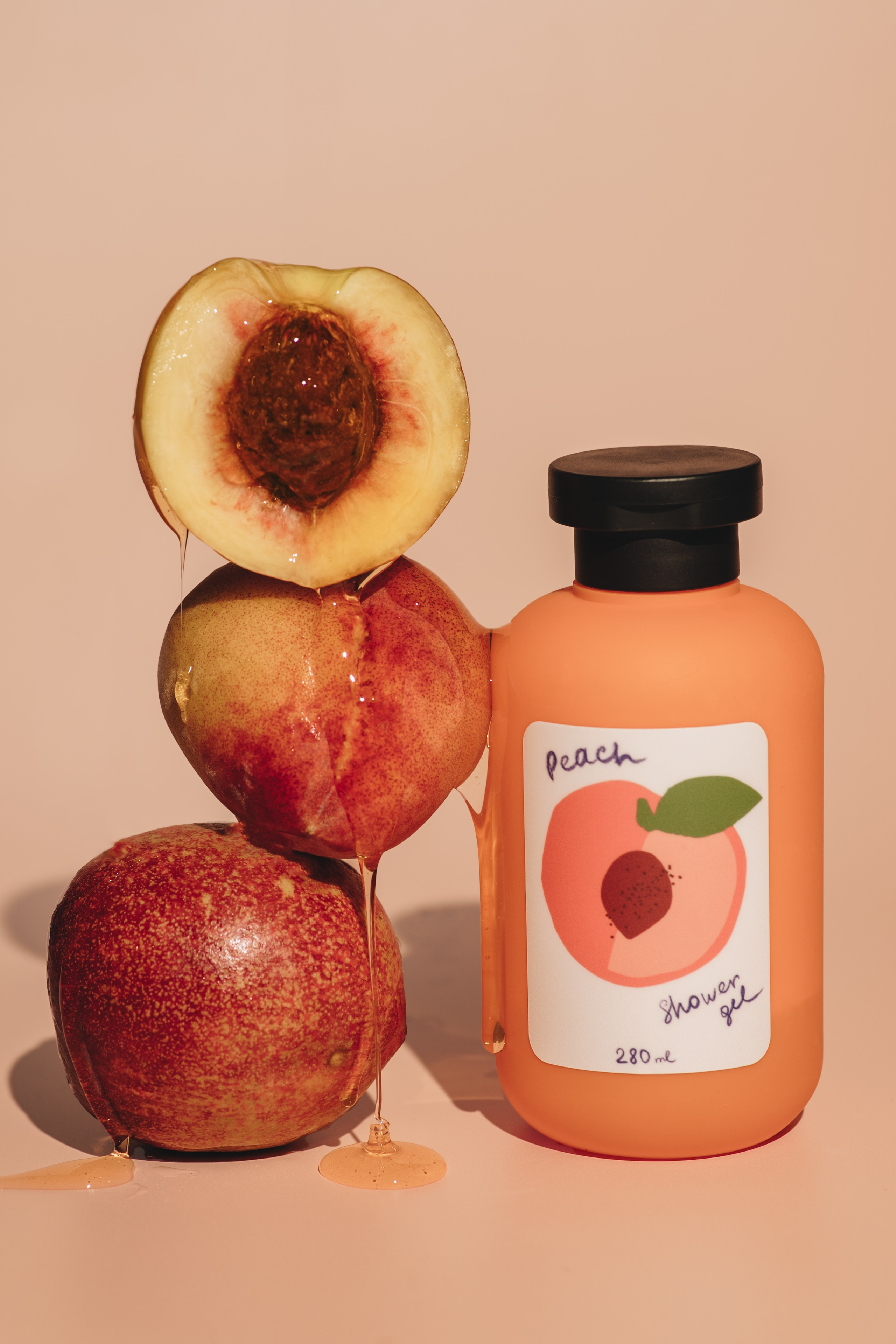 Peach cosmetic's. Product and Food photography