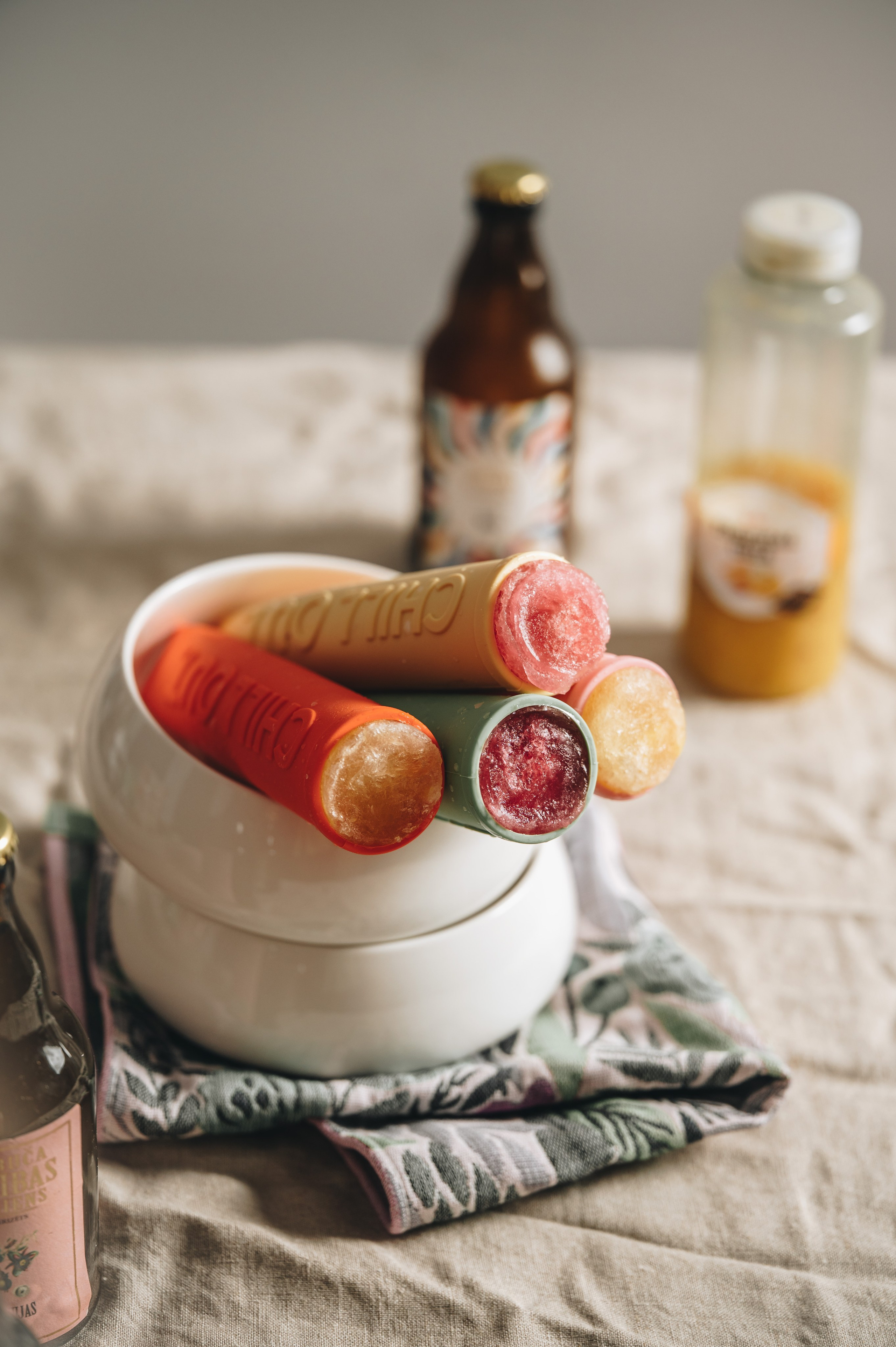 Kombucha popsicles. Product and Food photography