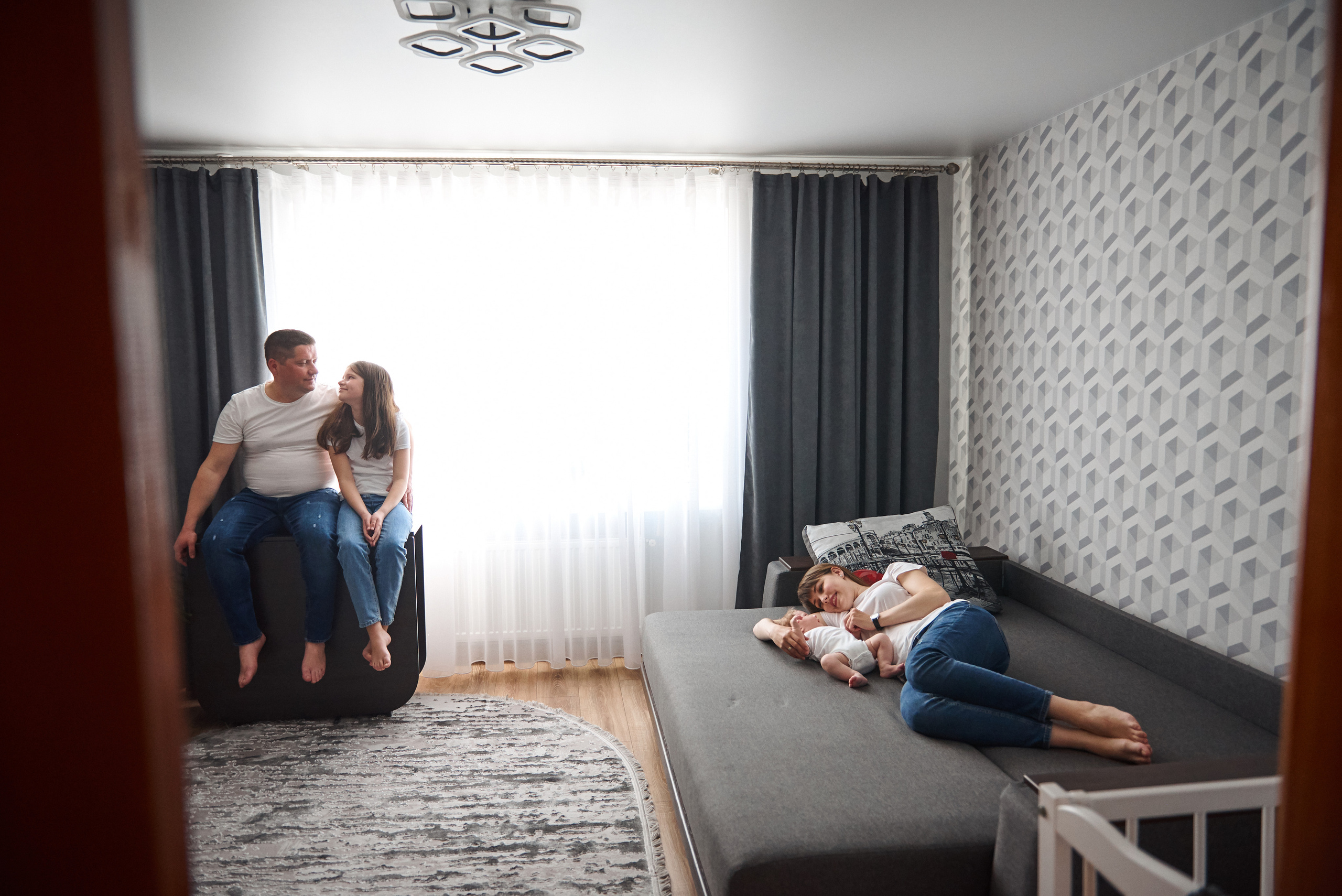 Таня Віталій Давид і Ніка. Фотограф новонароджених діток та їх сімей в Тернополі