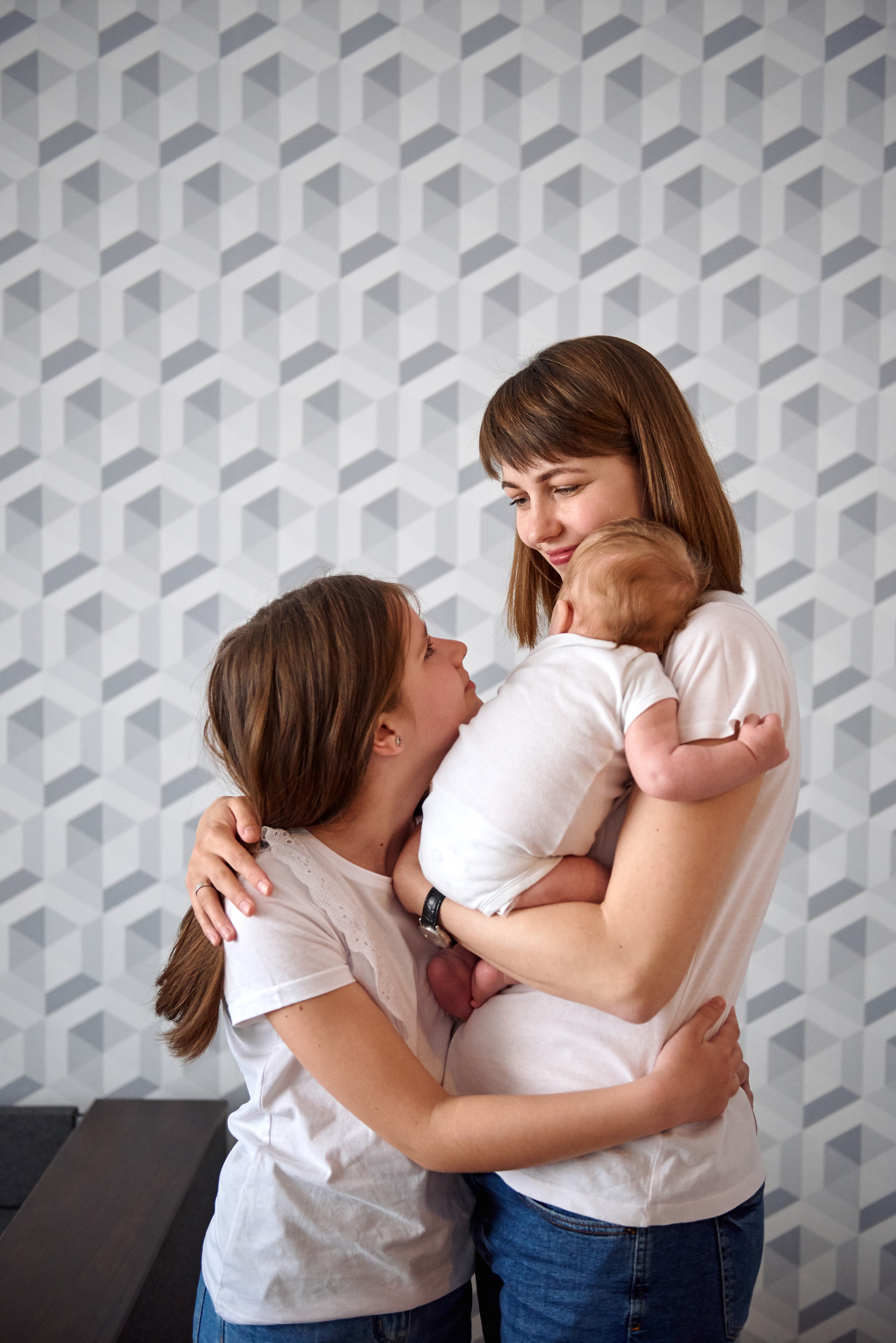 Таня Віталій Давид і Ніка. Фотограф новонароджених діток та їх сімей в Тернополі