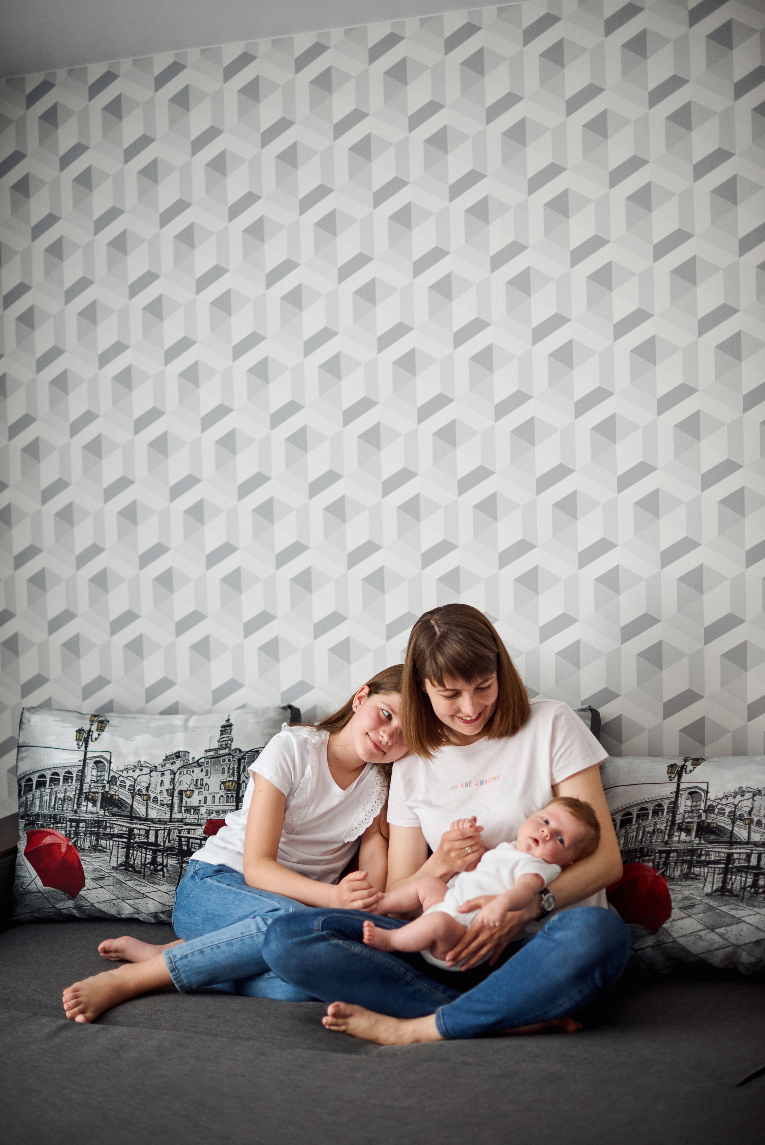 Таня Віталій Давид і Ніка. Фотограф новонароджених діток та їх сімей в Тернополі