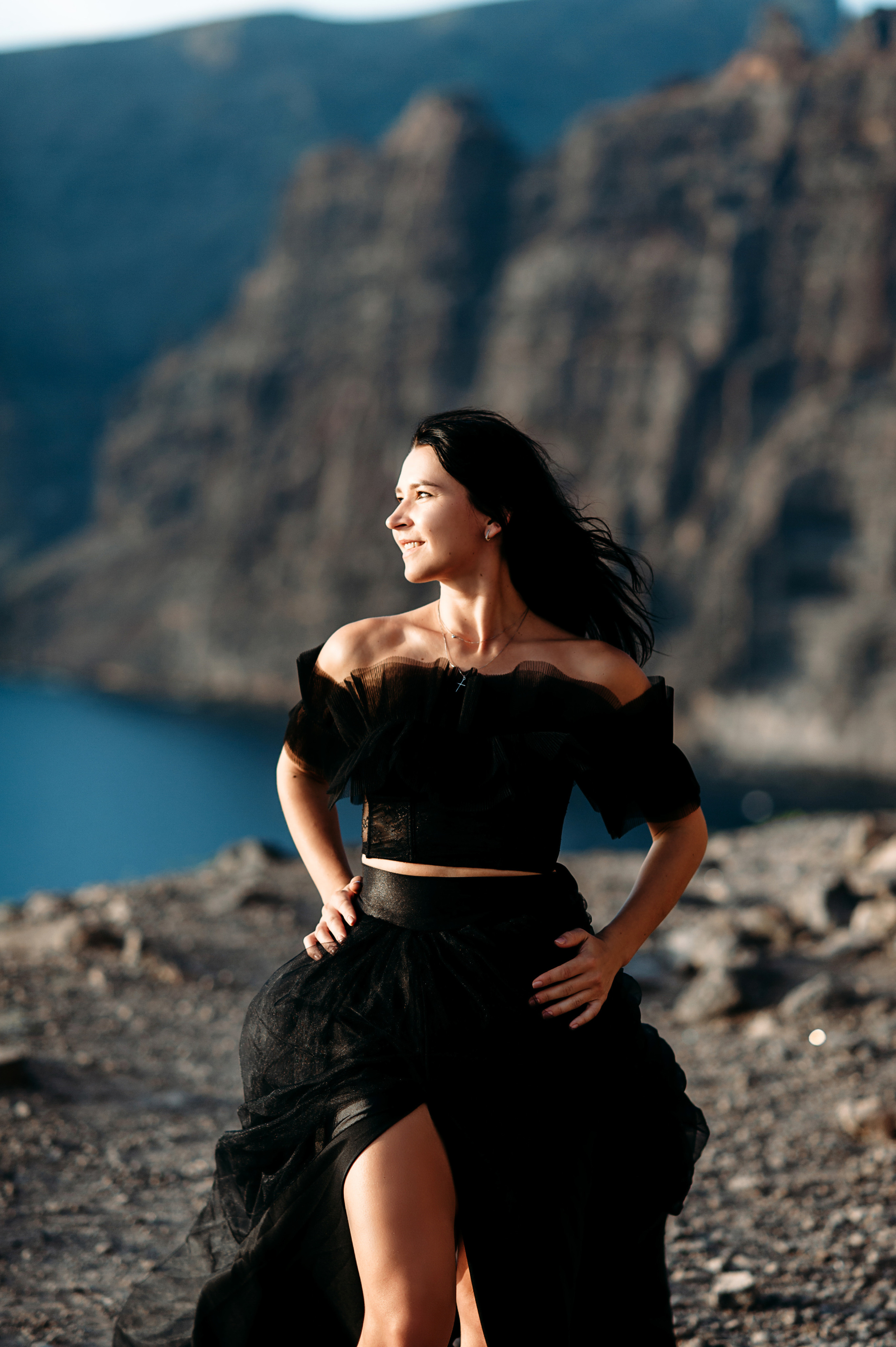 Anastasia. Black black mood. Wedding family photographer Alicante Benidorm Valencia Costa Blanca