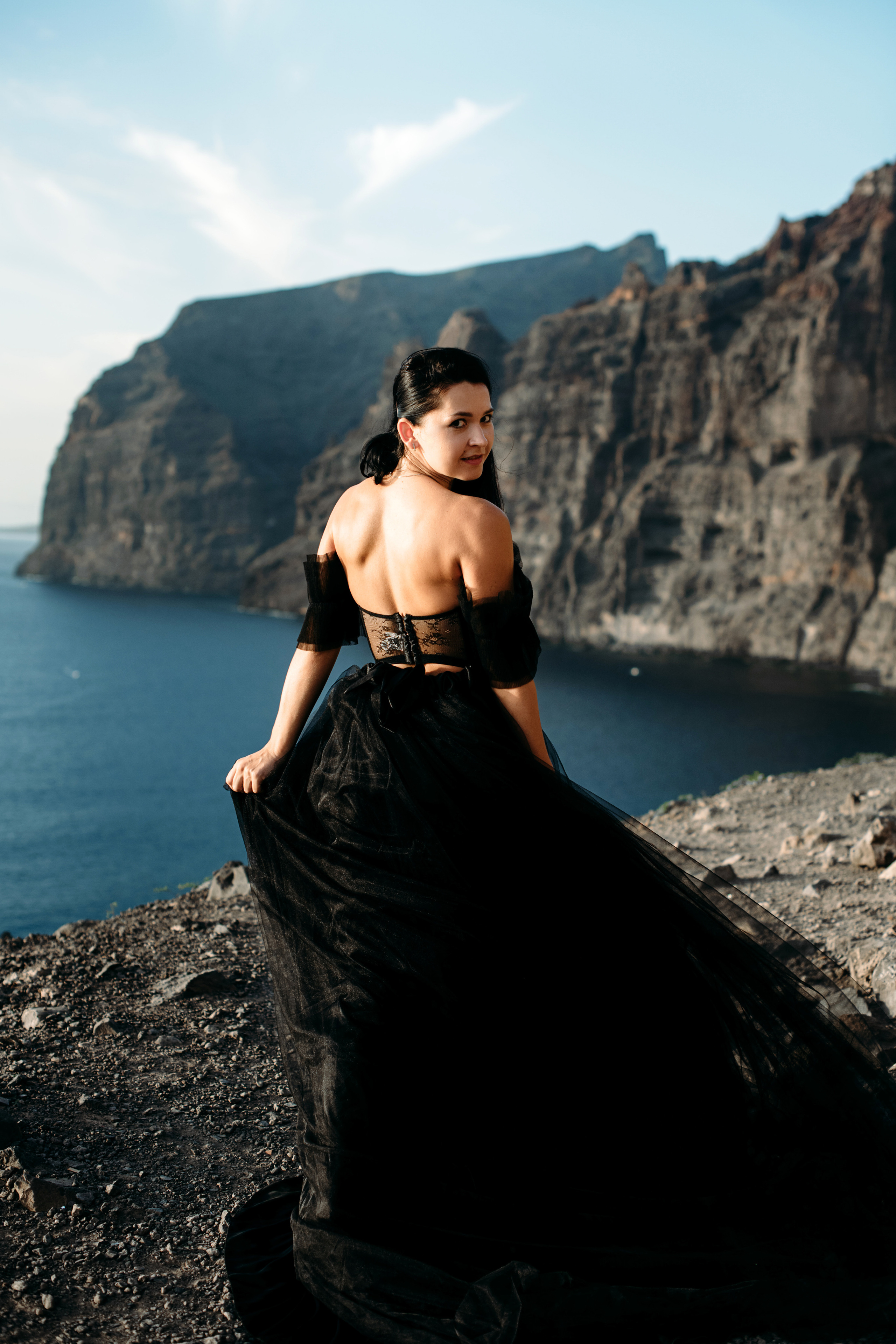 Anastasia. Black black mood. Wedding family photographer Alicante Benidorm Valencia Costa Blanca