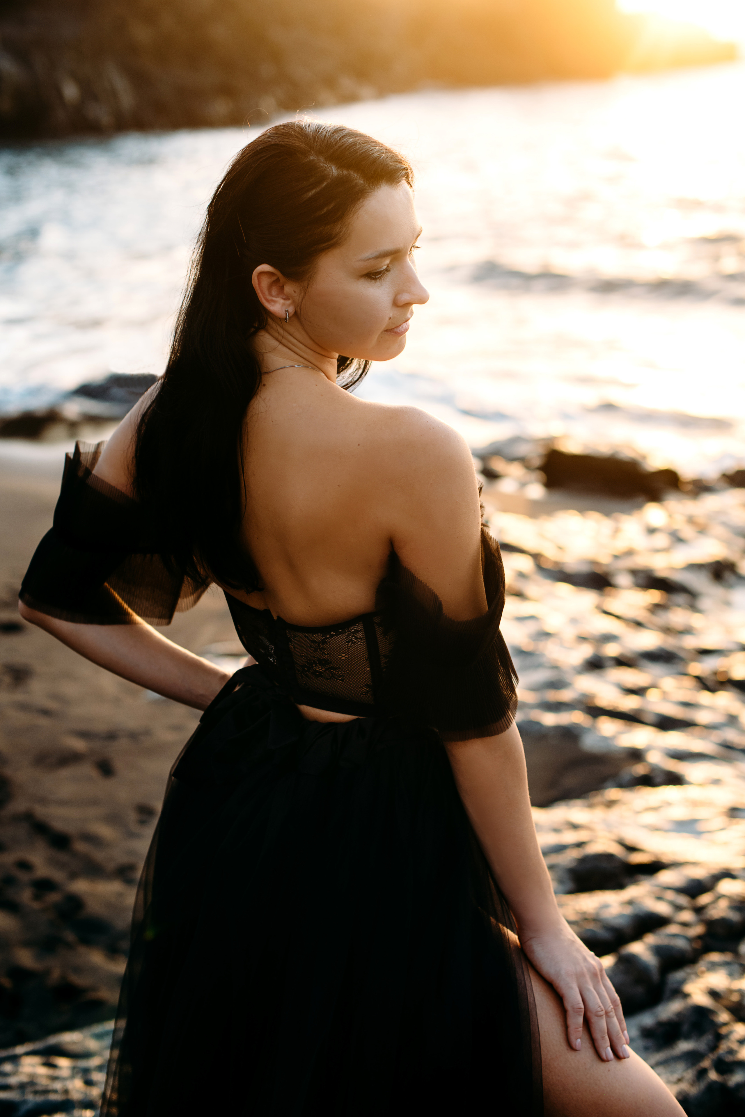 Anastasia. Black black mood. Wedding family photographer Alicante Benidorm Valencia Costa Blanca