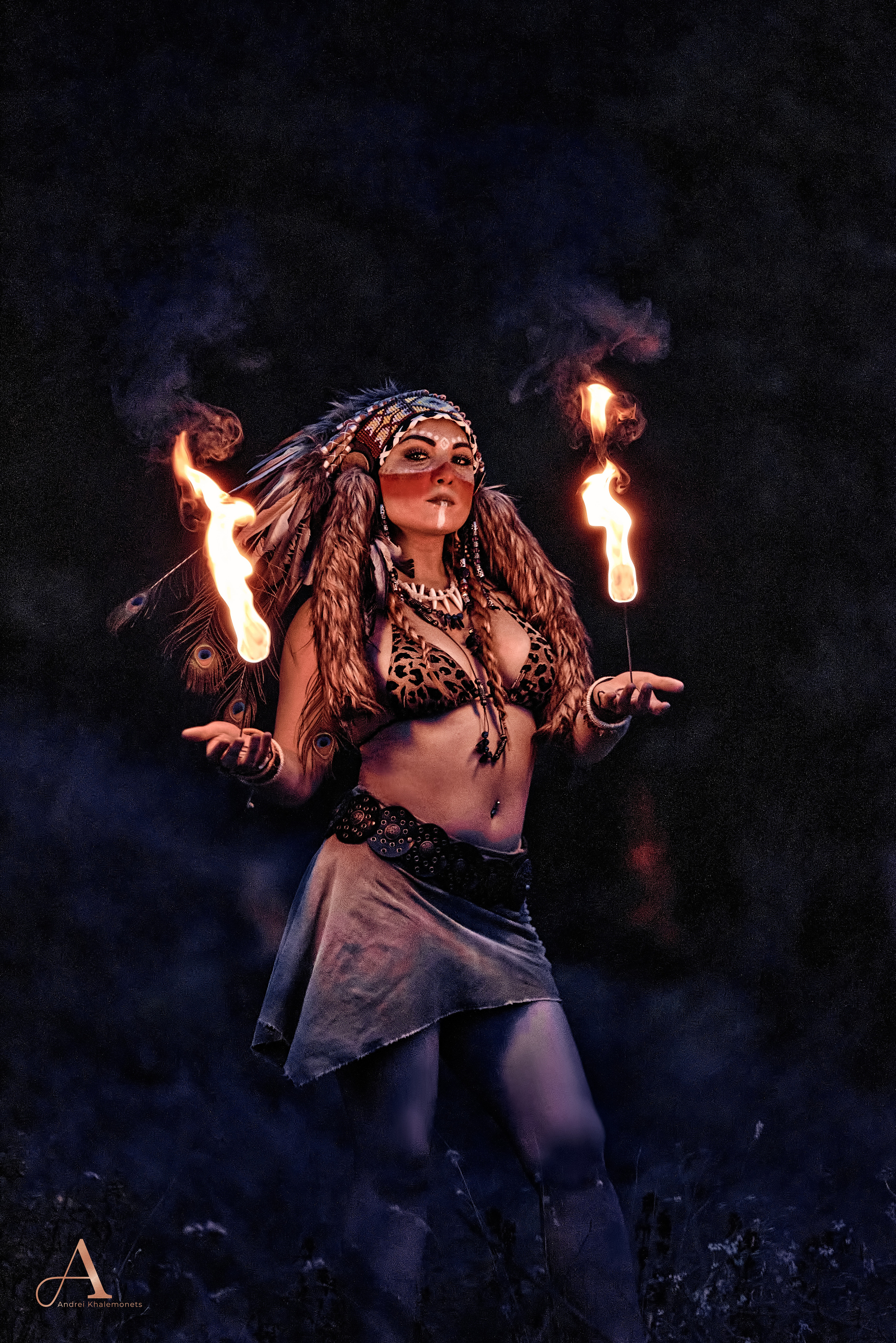 Фотосессия c огнем Fire Show Профессиональный фотограф Халемонец Андрей в Кривой Рог, Днепр, Украина.