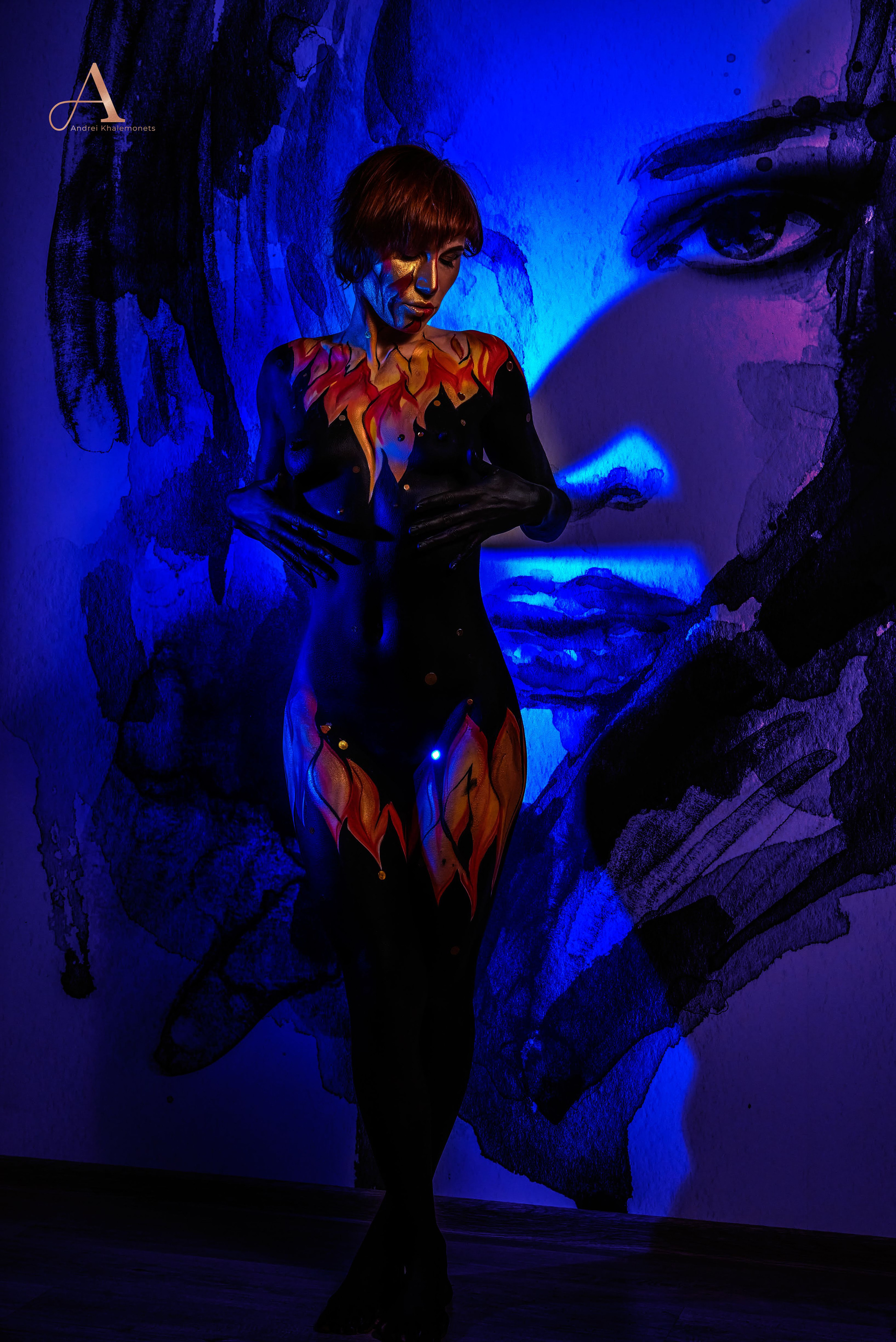 Очень крутая Эротическая Боди Арт ню фотосессия.