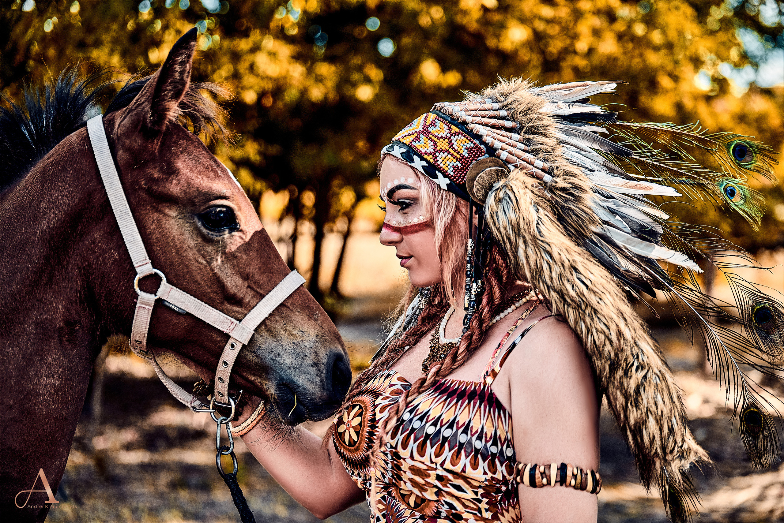 Фотосессия девушки с лошадью.